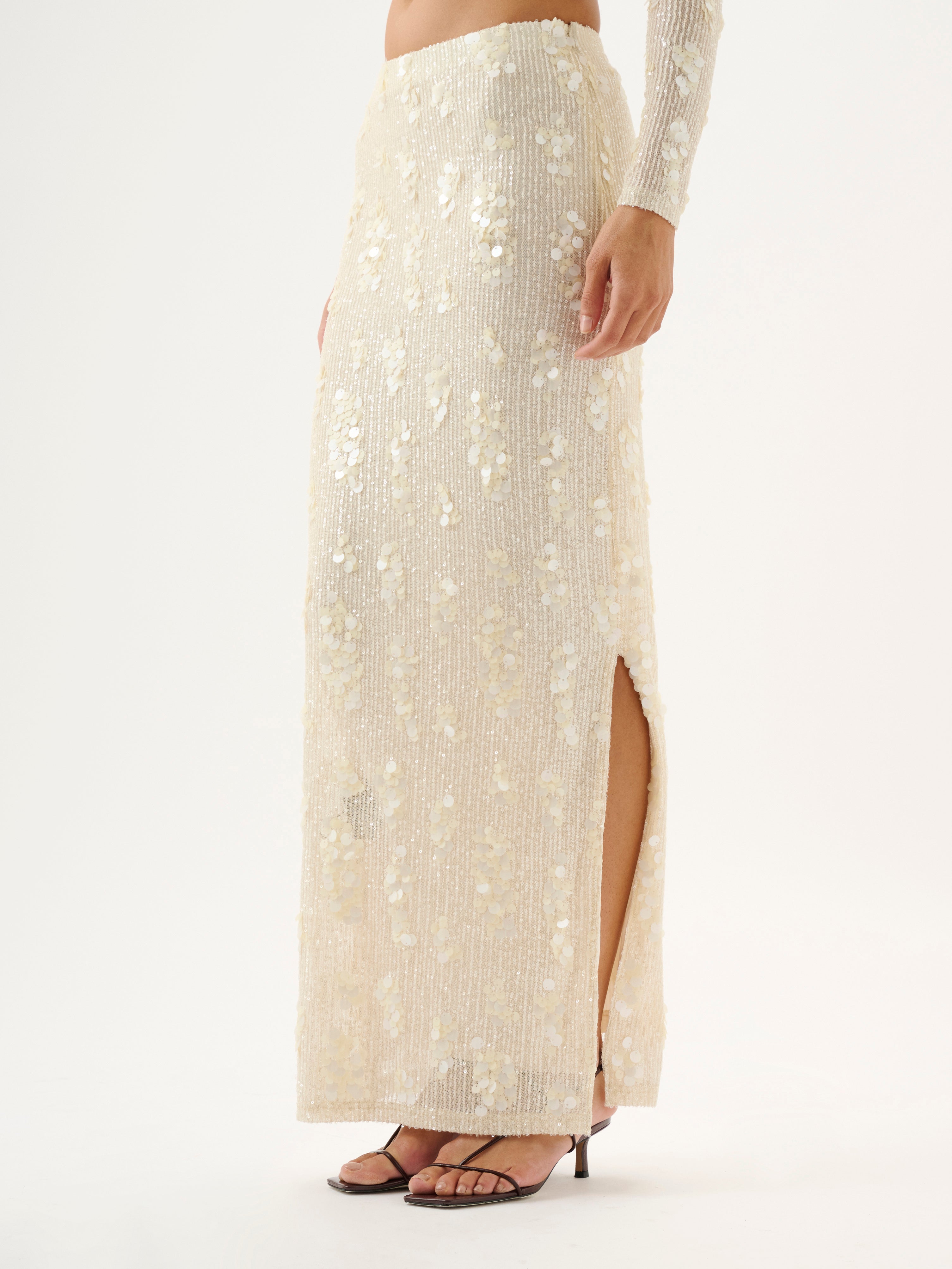 YVES SKIRT | IVORY SEQUIN