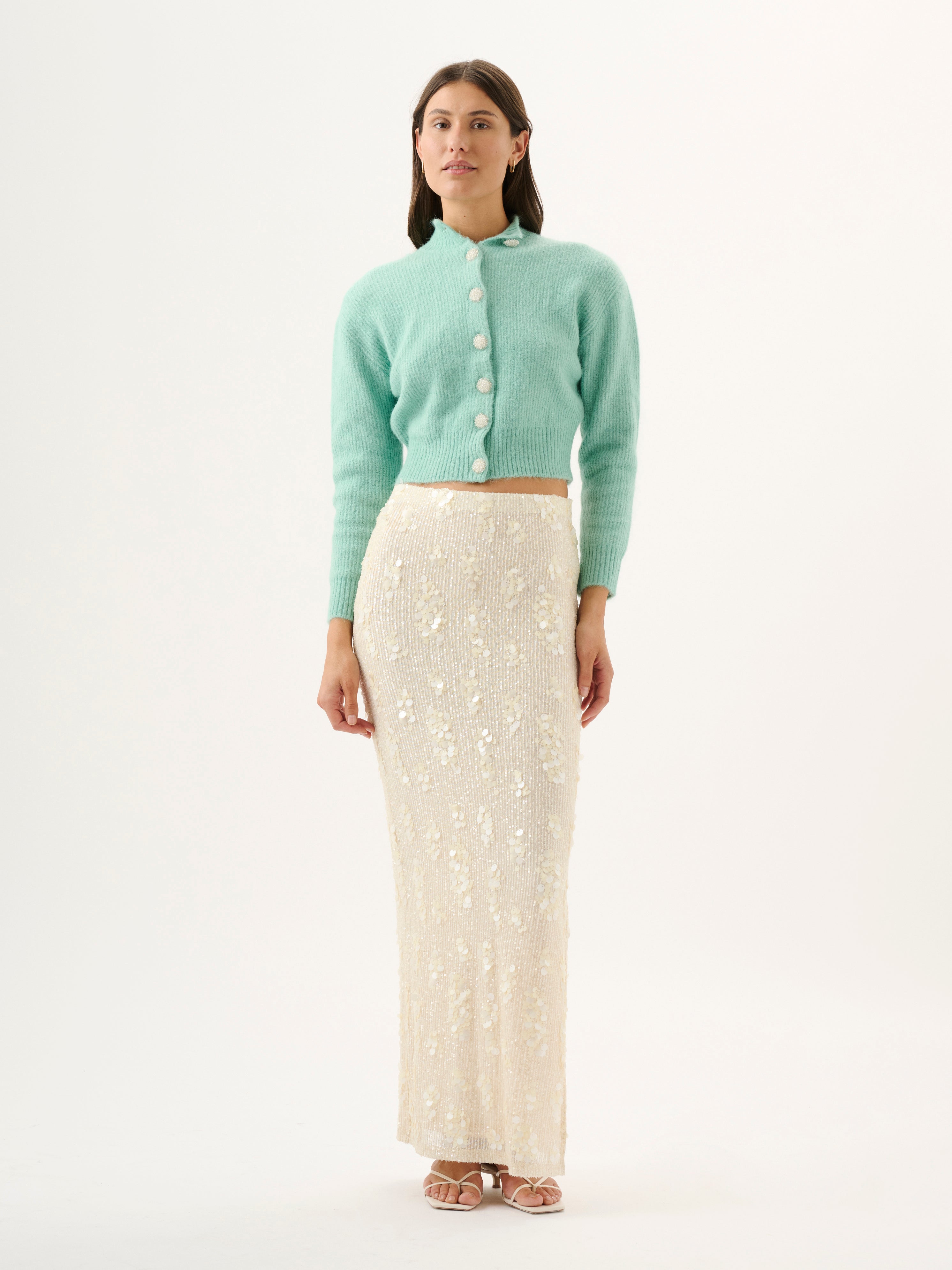 YVES SKIRT | IVORY SEQUIN