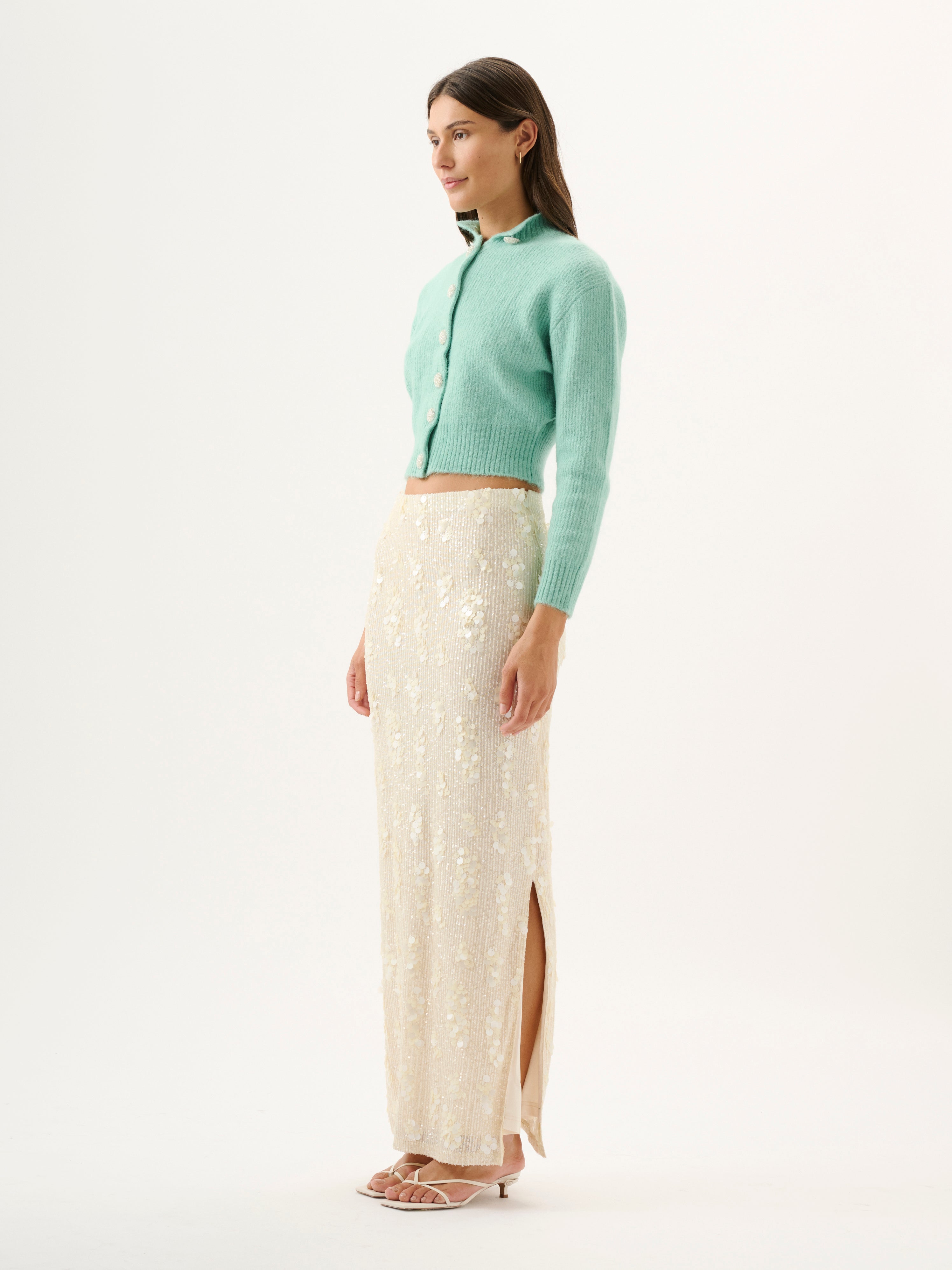 YVES SKIRT | IVORY SEQUIN