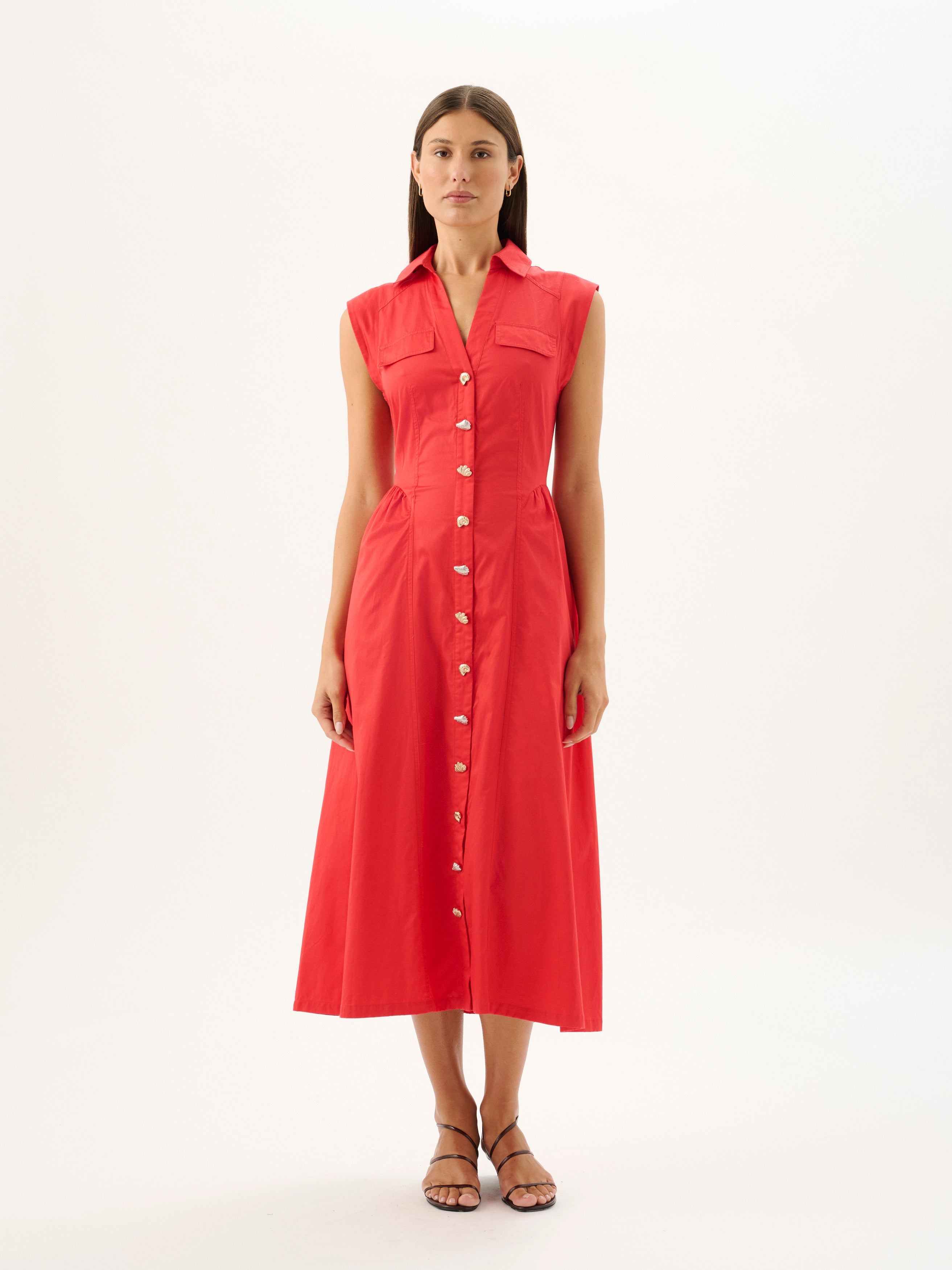 SKYLAR MIDI DRESS | ROSSO