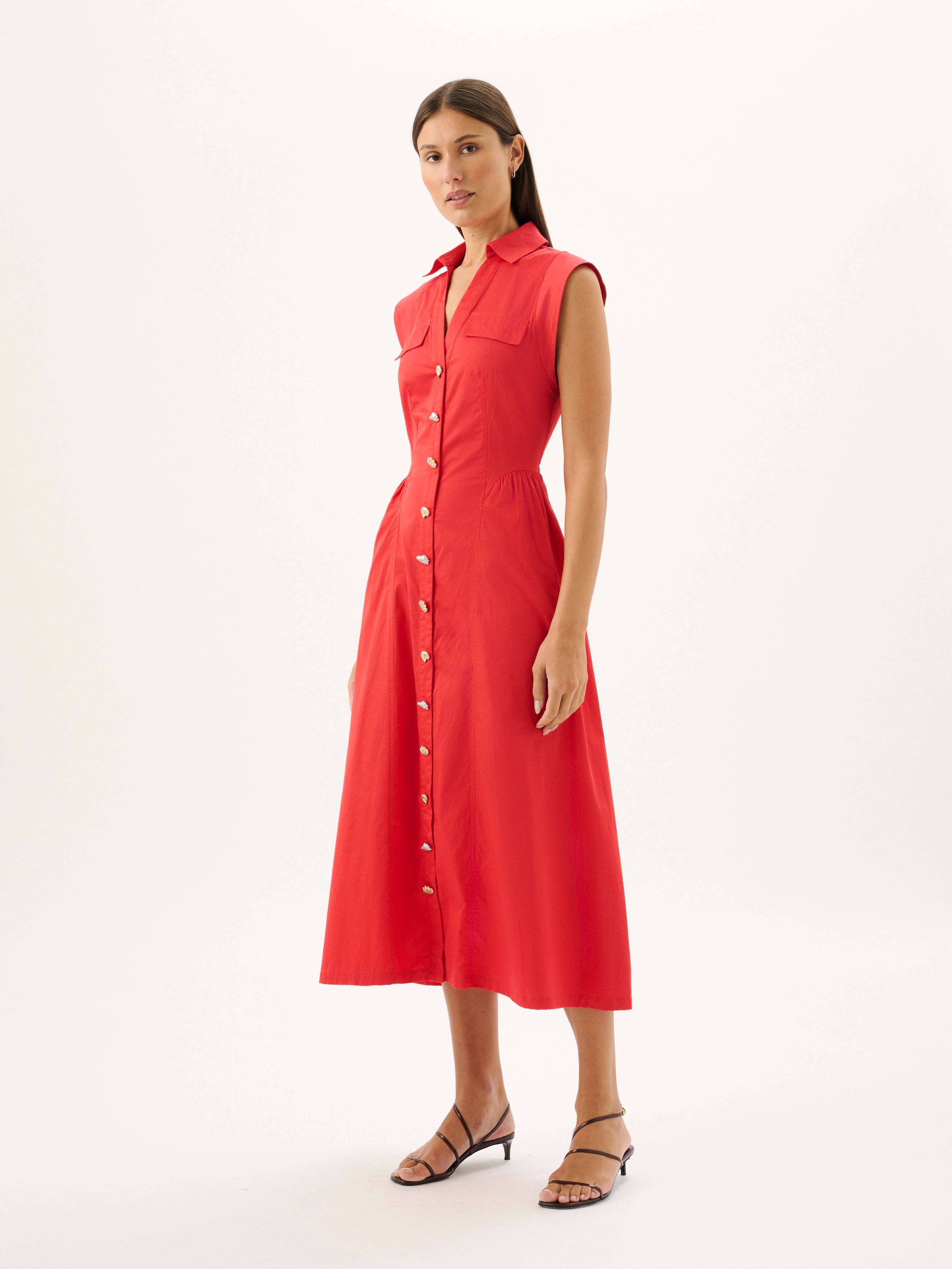 SKYLAR MIDI DRESS | ROSSO