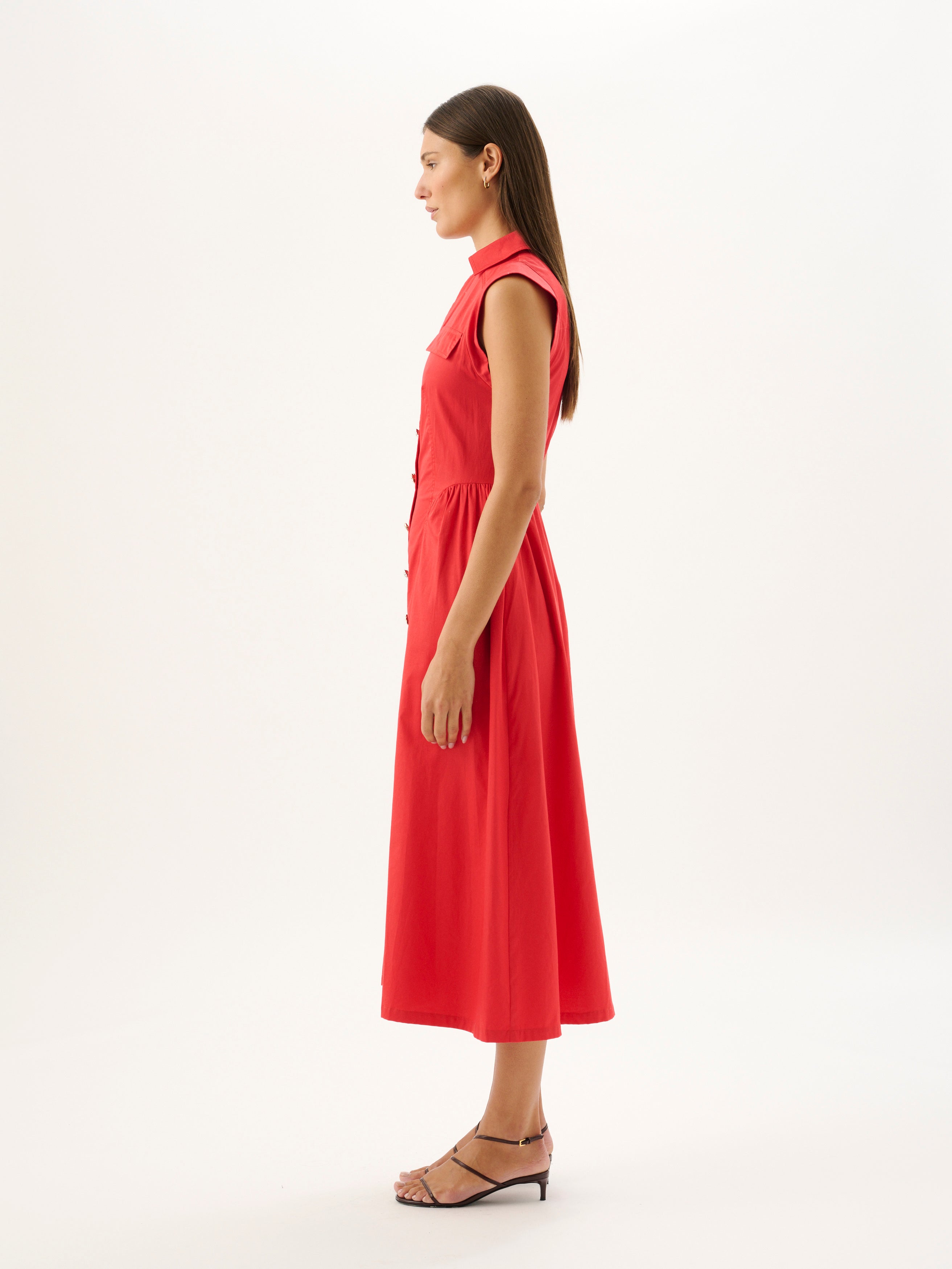 SKYLAR MIDI DRESS | ROSSO
