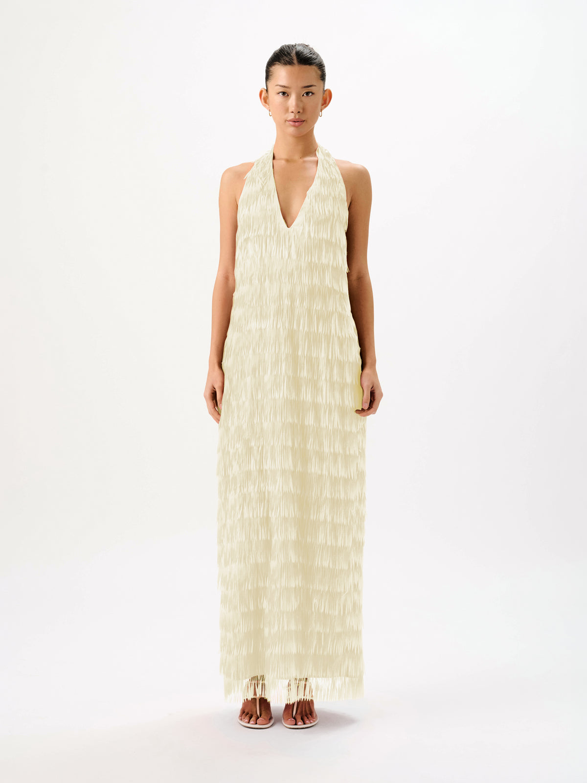 Ischia Fringe Dress Ivory