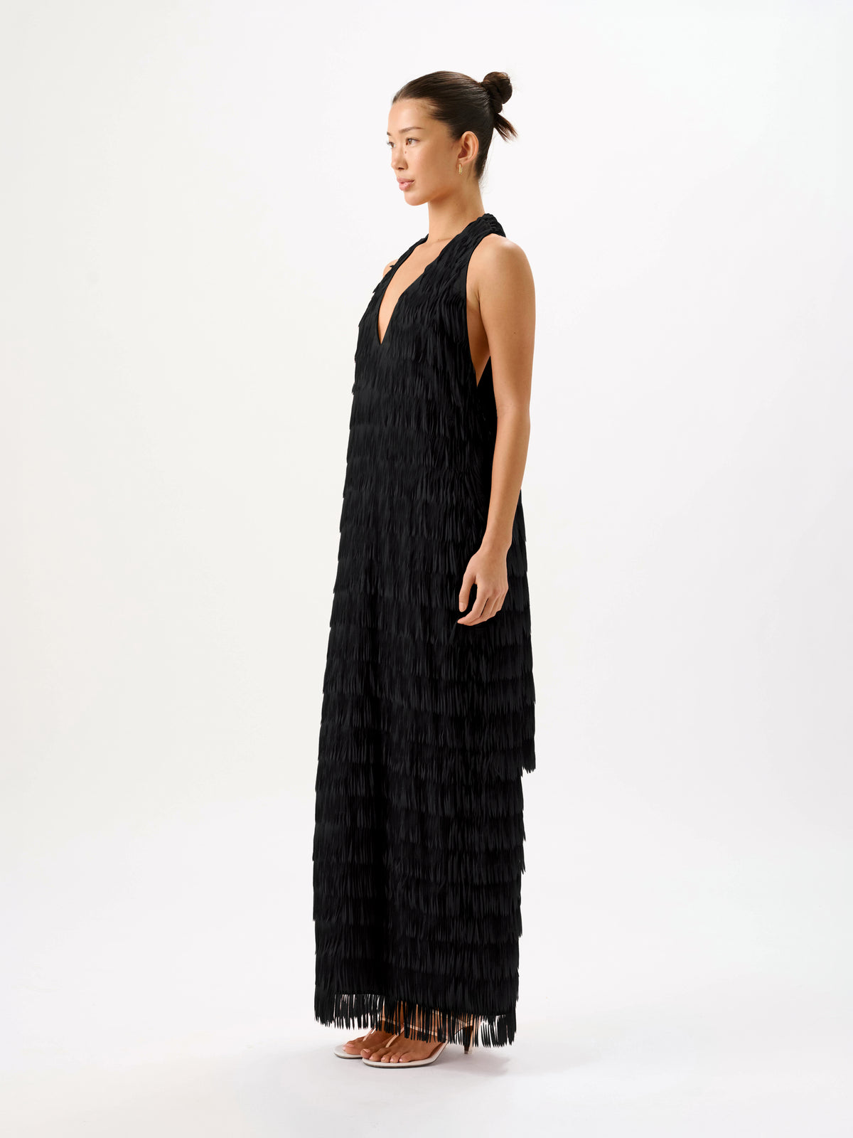 Ischia Fringe Dress Black