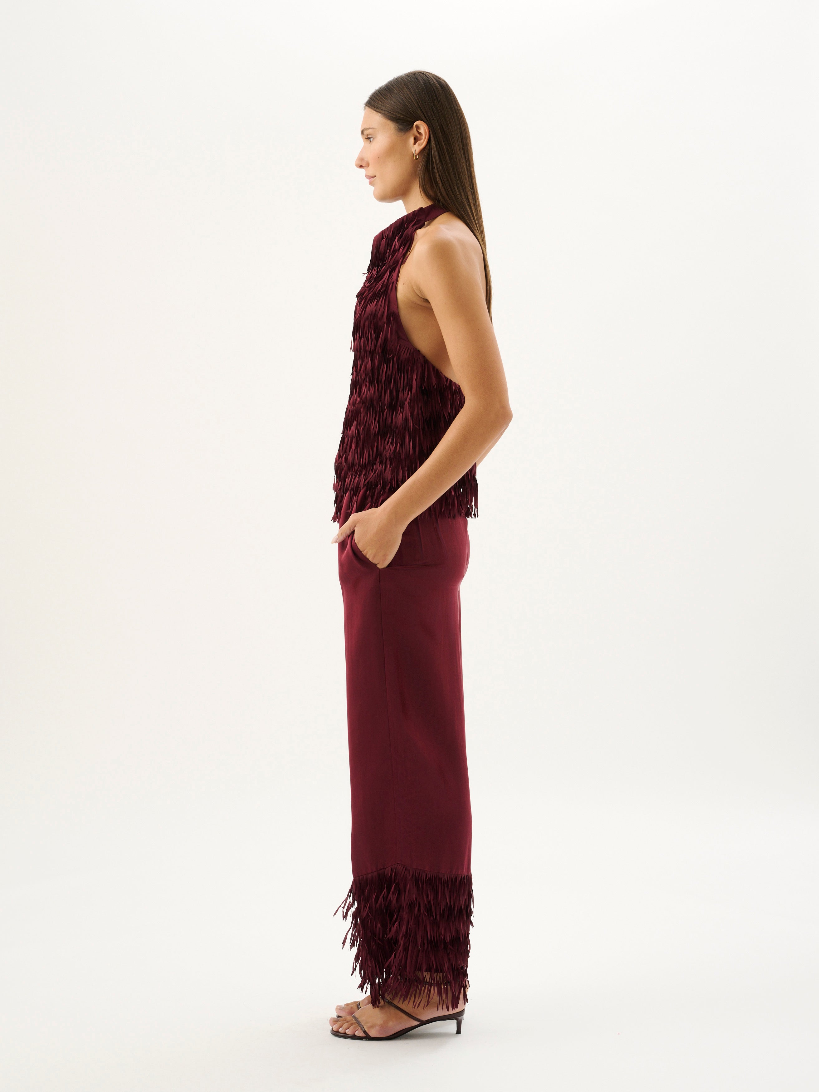 PETALO FRINGE PANT | SANGRIA