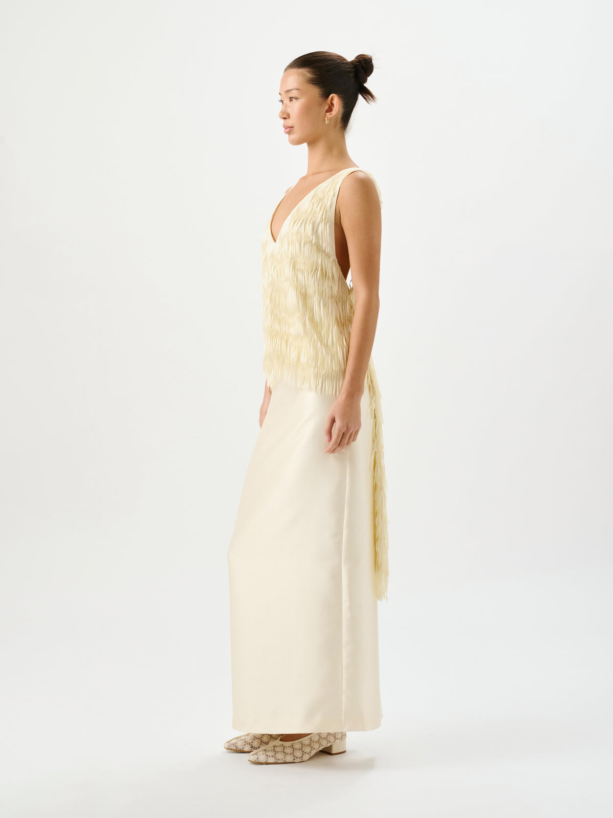 Ischia Fringe Top Ivory