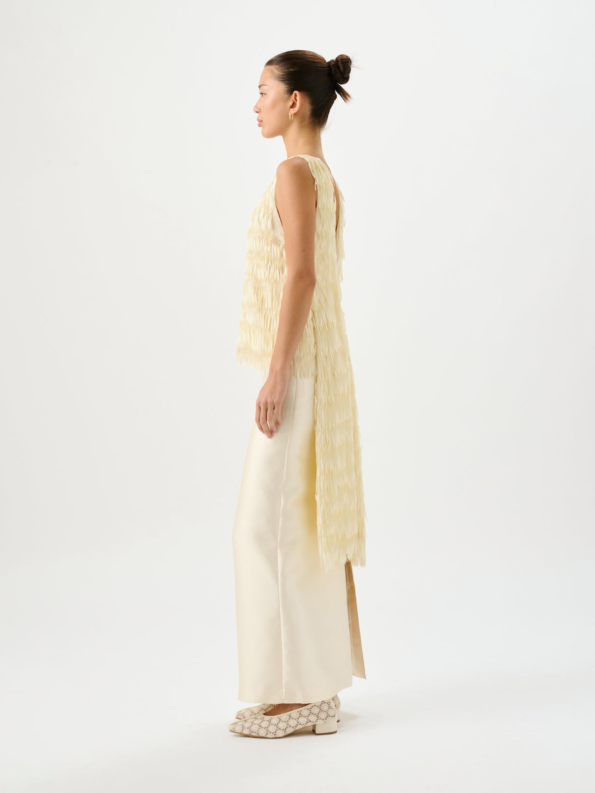 Ischia Fringe Top Ivory