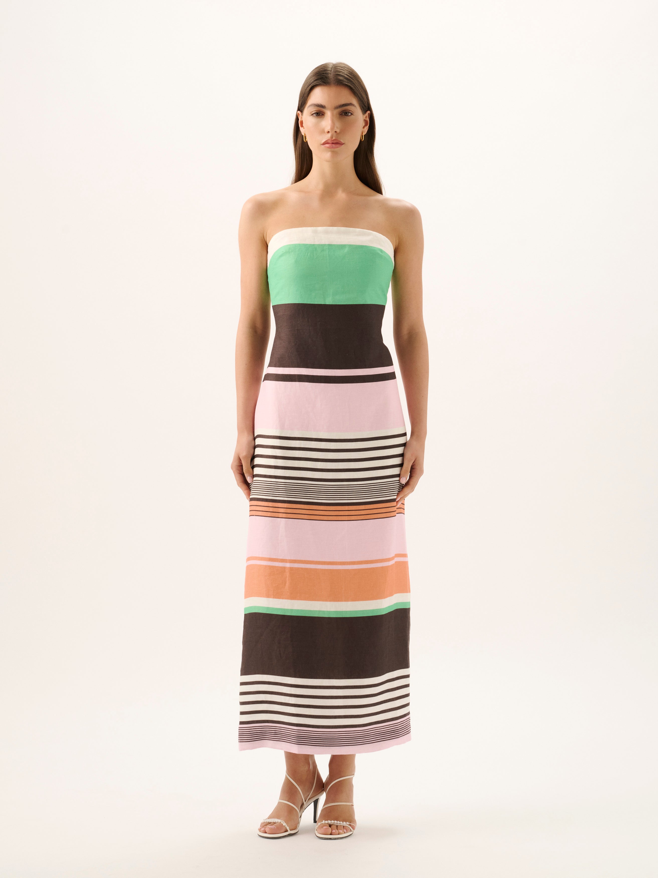 FRIEDA STRAPLESS DRESS | TANGO STRIPE