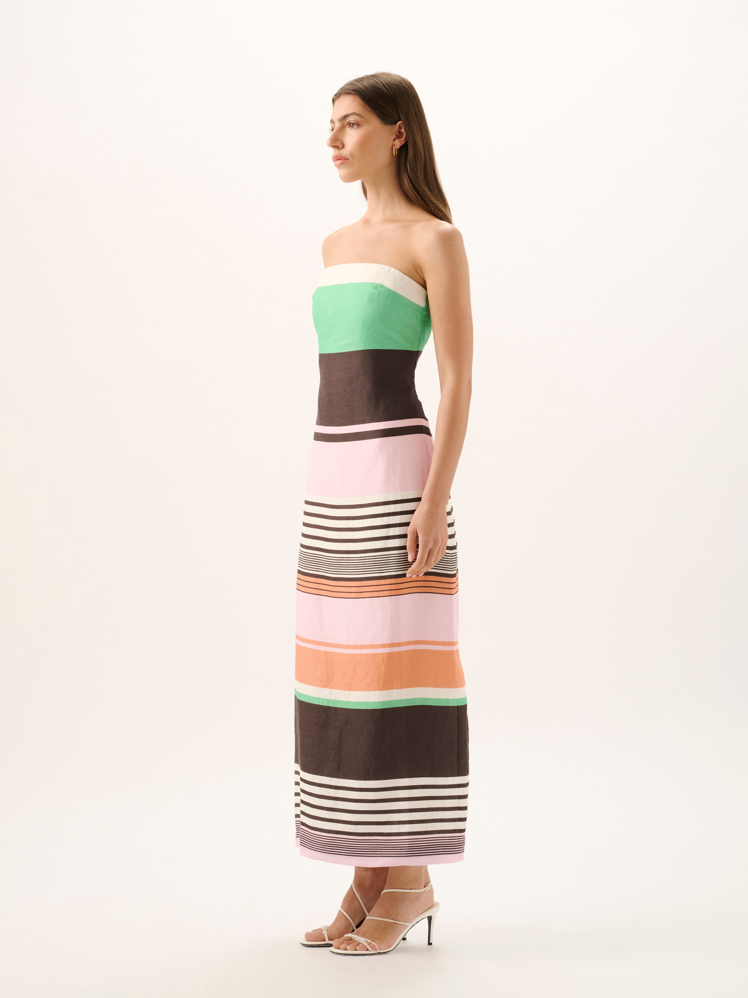 FRIEDA STRAPLESS DRESS | TANGO STRIPE