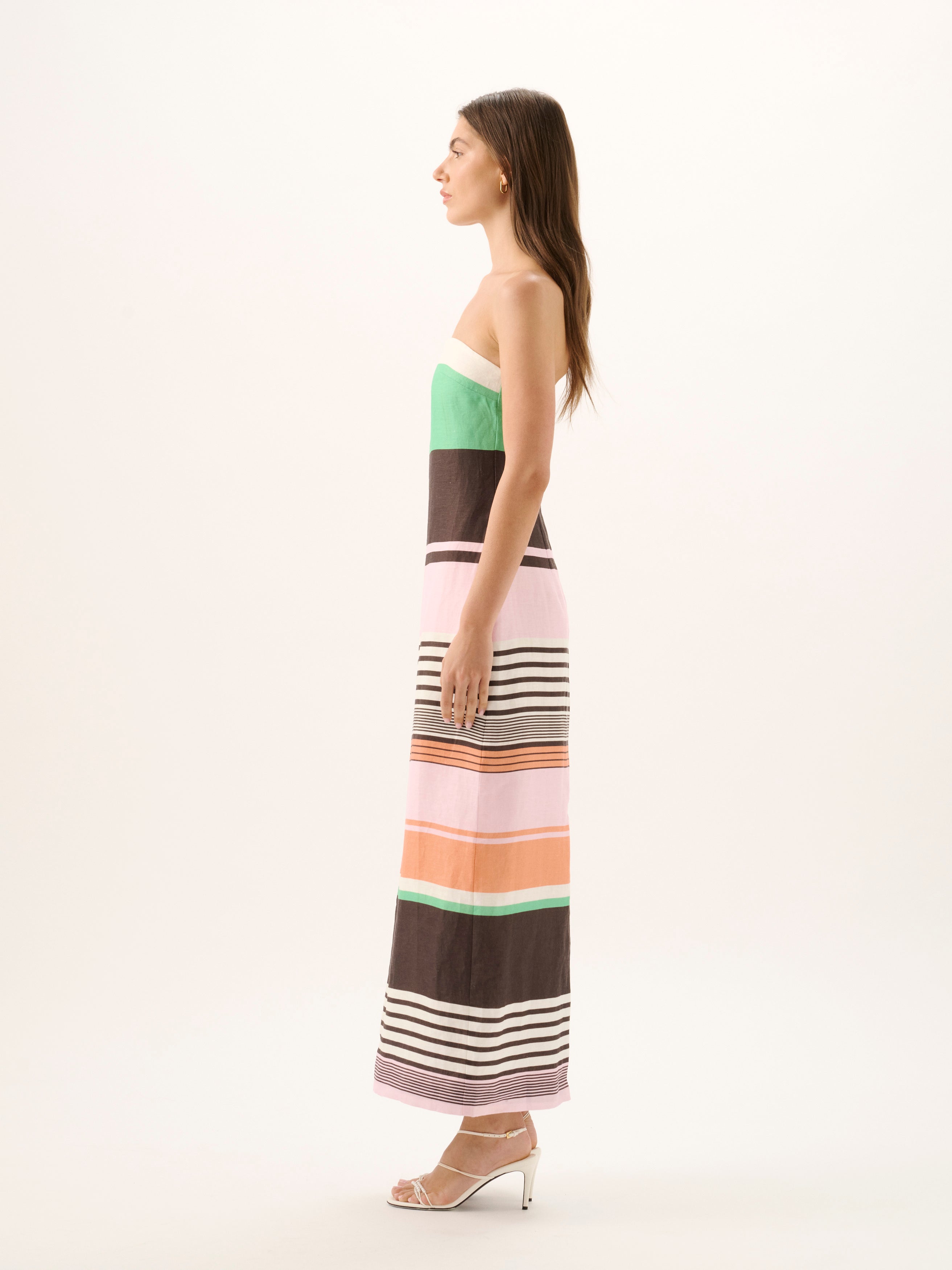 FRIEDA STRAPLESS DRESS | TANGO STRIPE