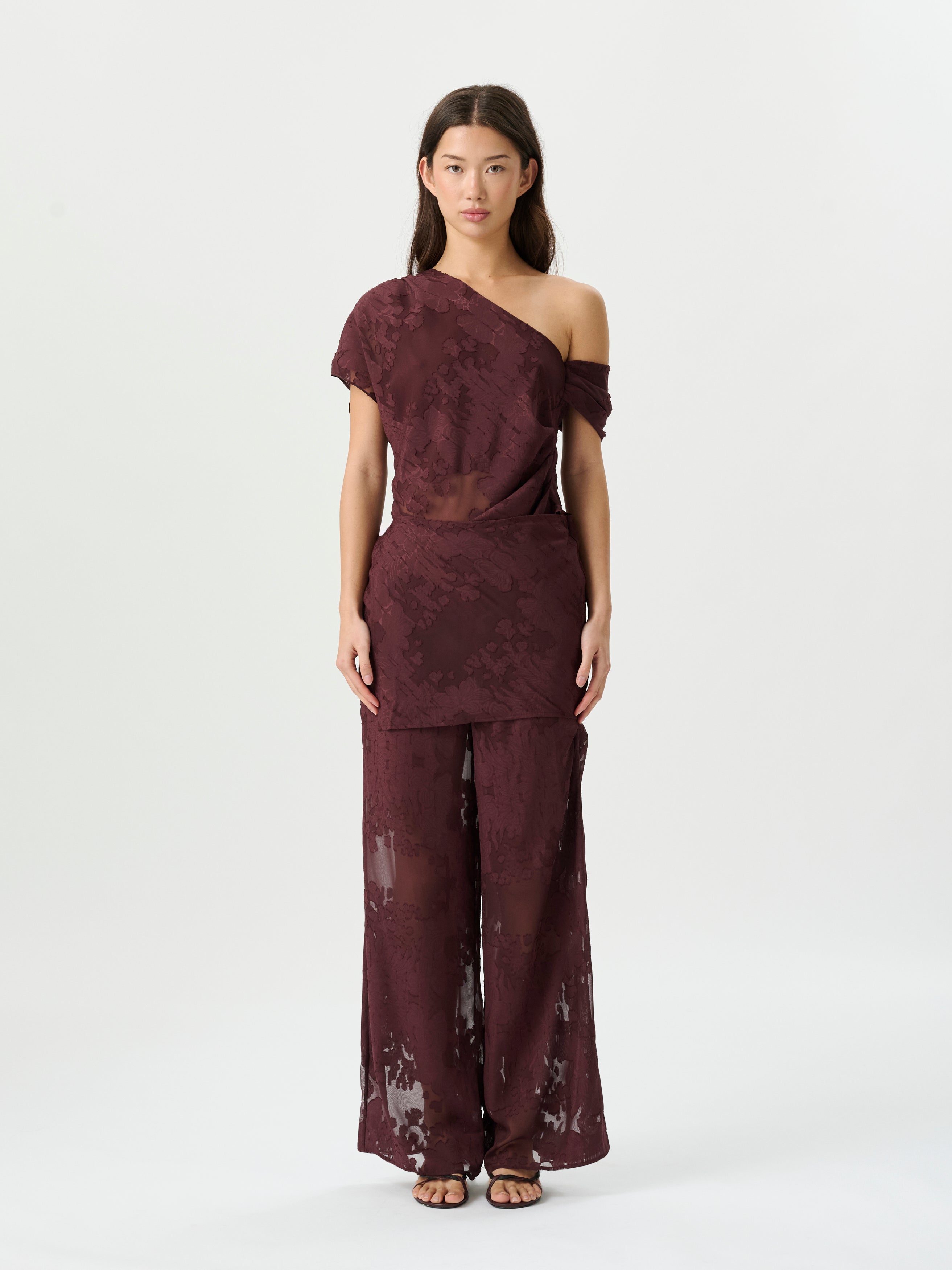 Tallow Pant Mulburry Jacquard