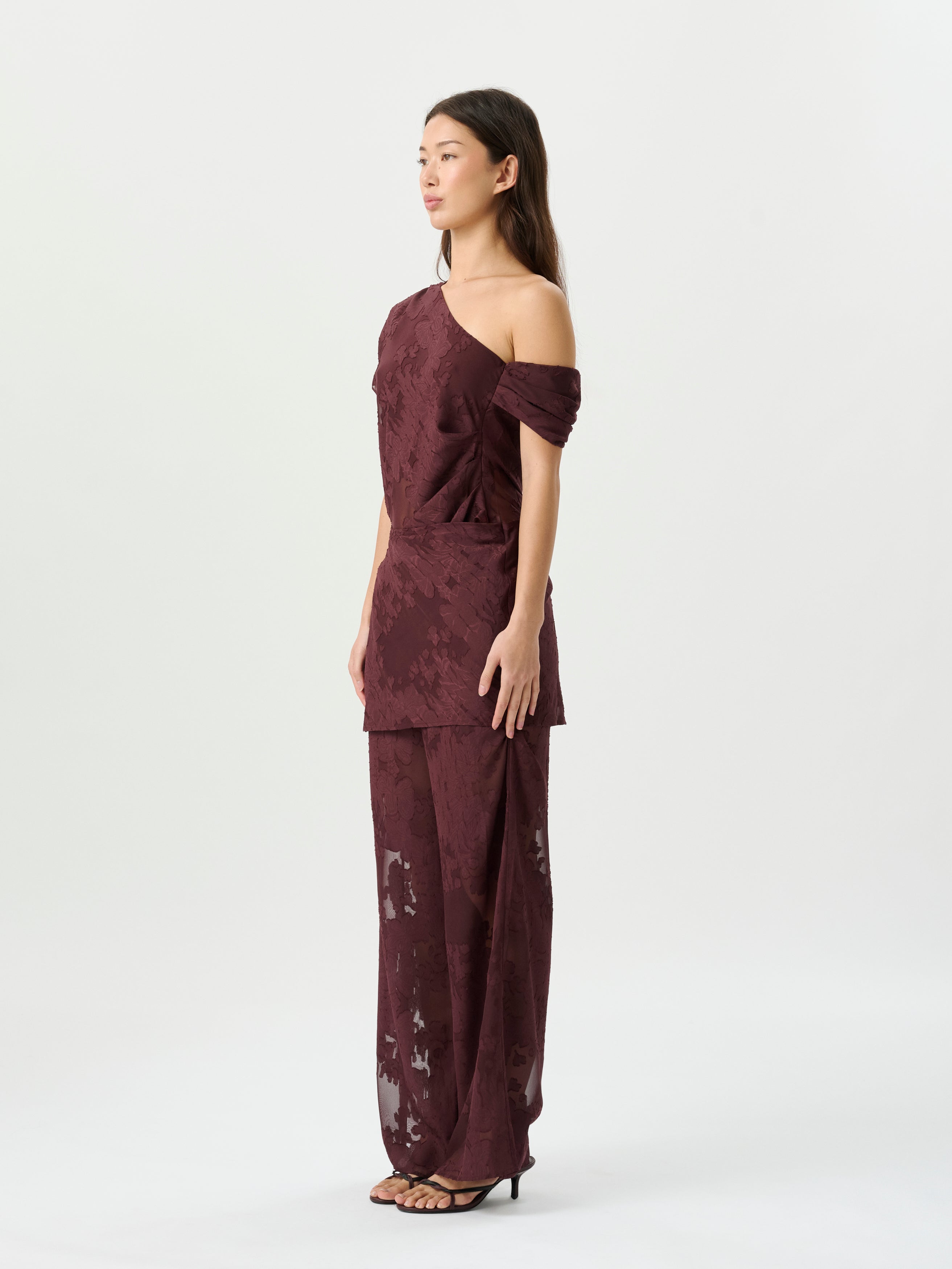 Marcel Top Mulburry Jacquard