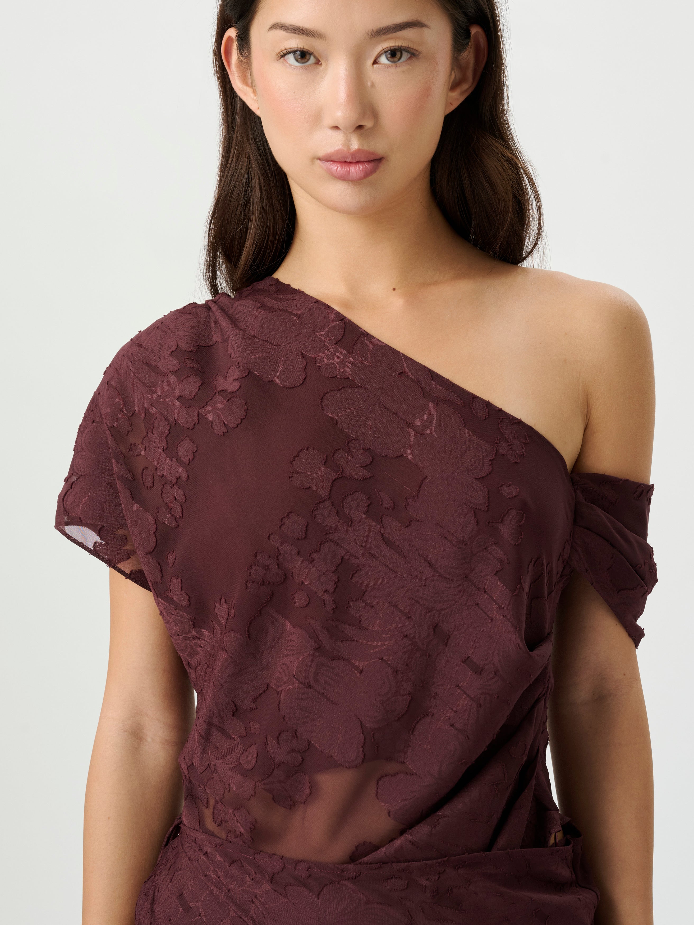 Marcel Top Mulburry Jacquard