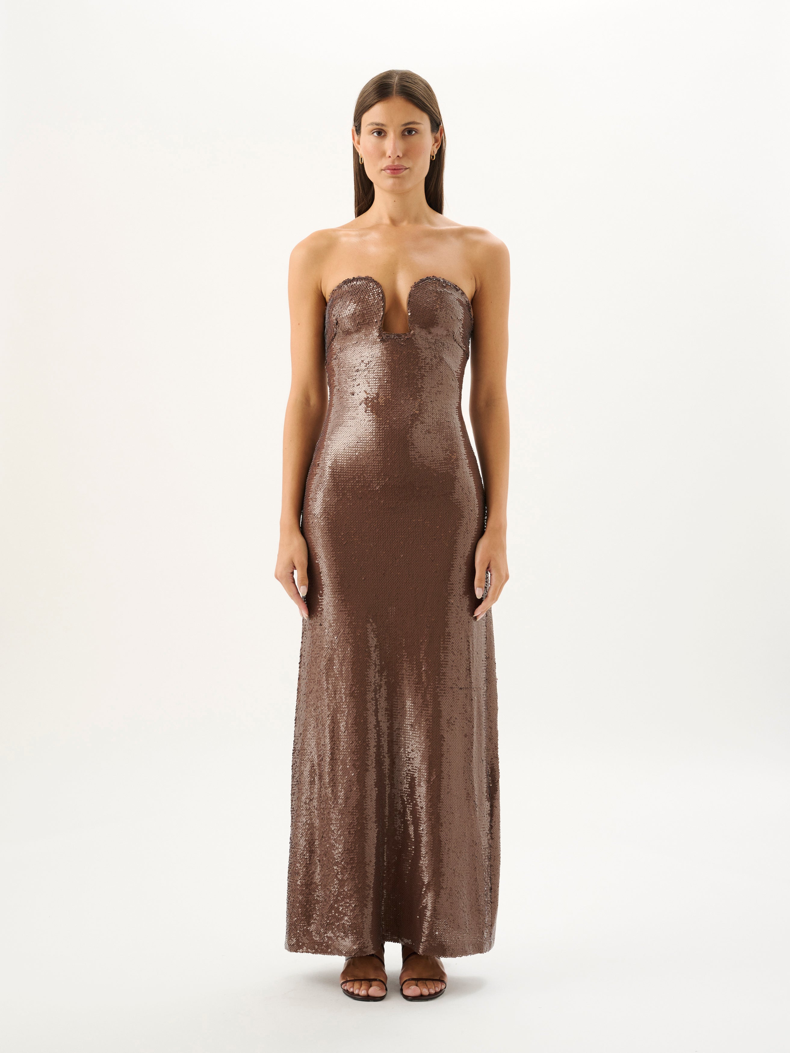 COCO SEQUIN DRESS | MOCHA