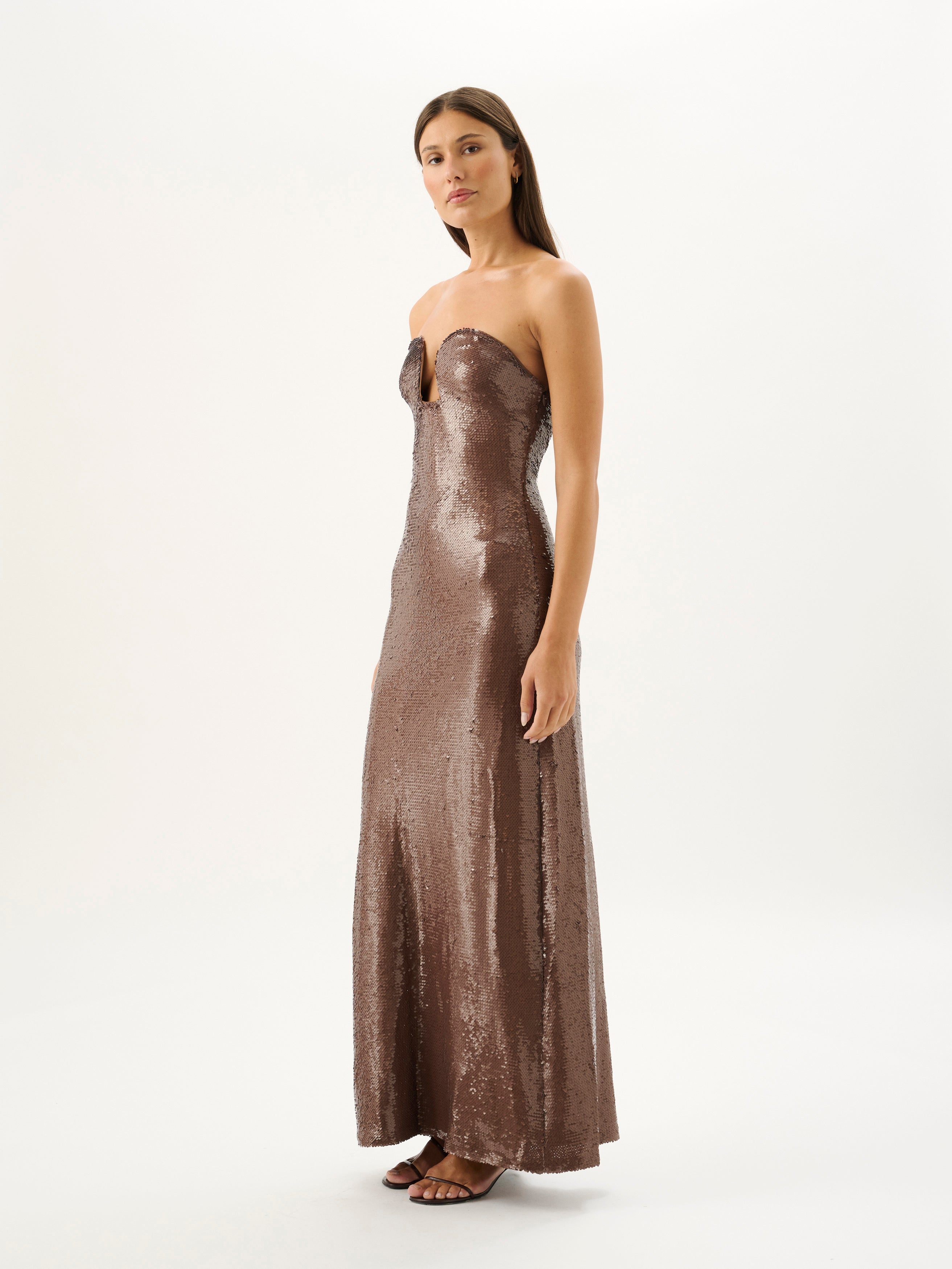 COCO SEQUIN DRESS | MOCHA