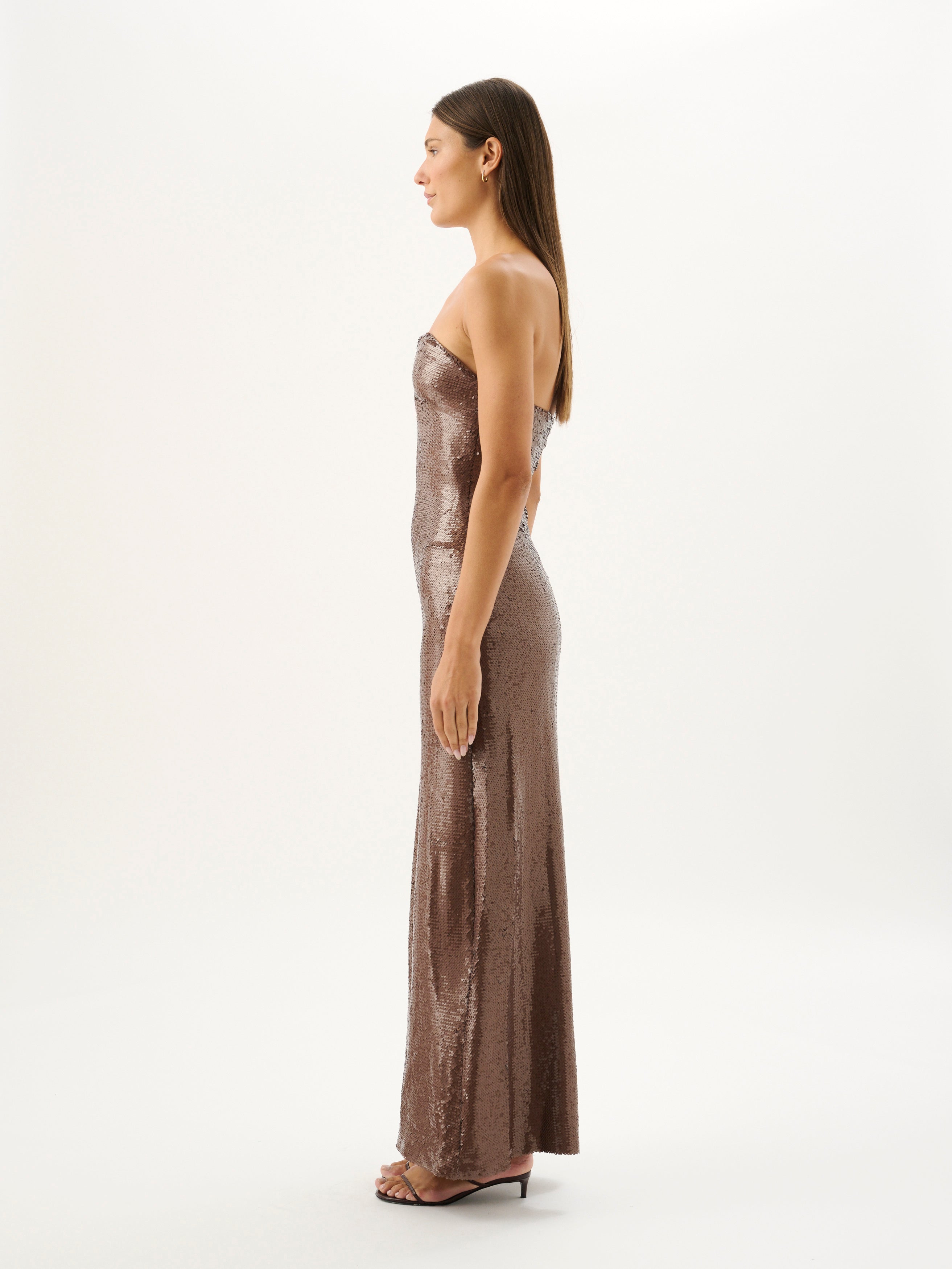 COCO SEQUIN DRESS | MOCHA