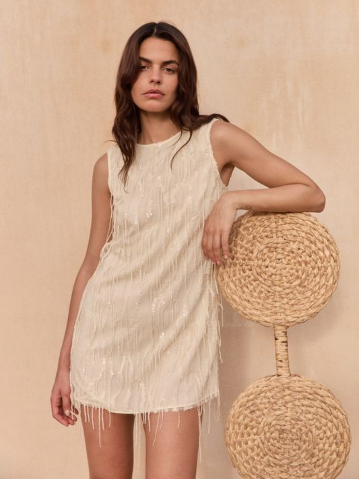 Eloise Sequin Dress Ivory