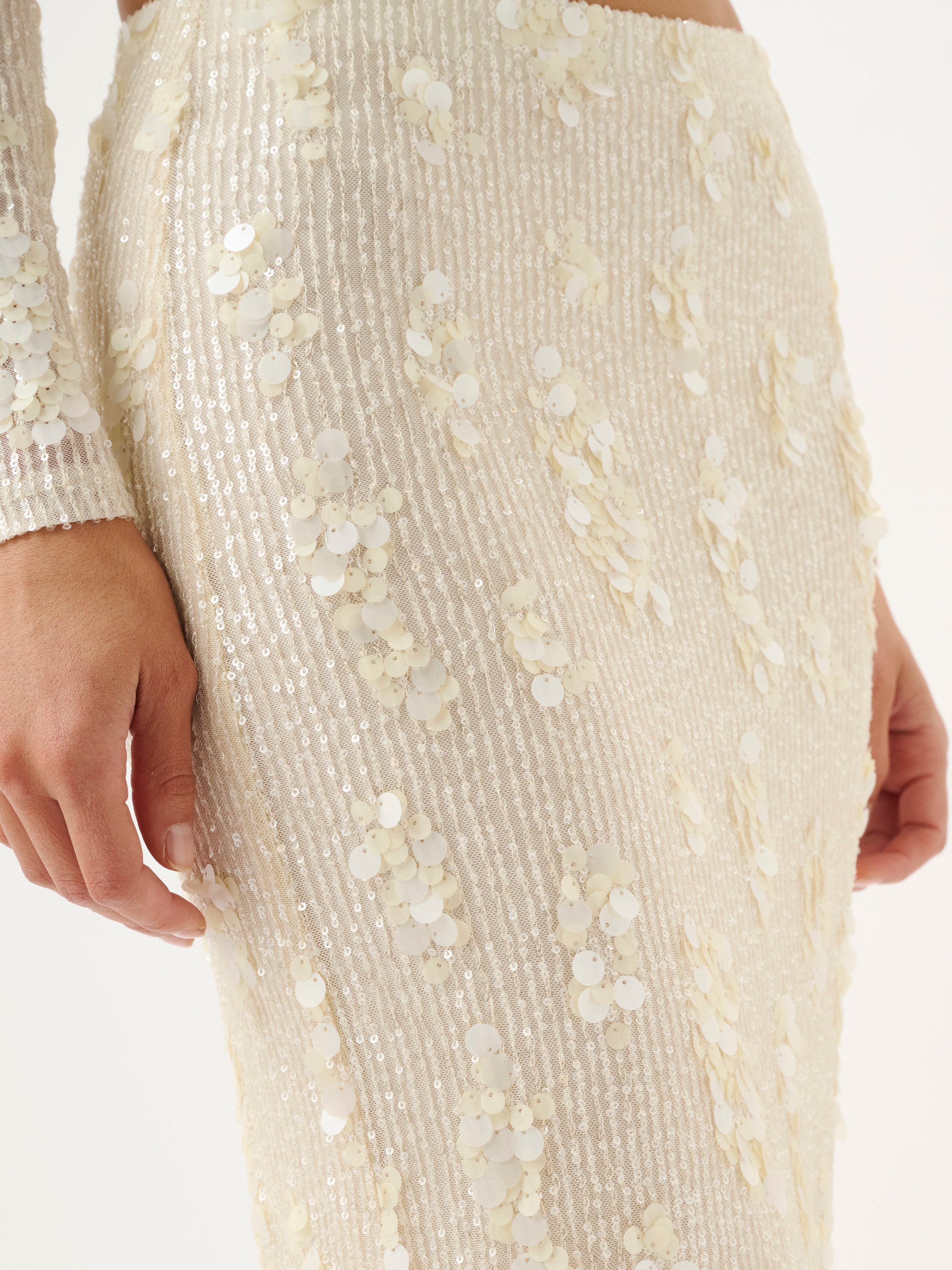YVES SKIRT | IVORY SEQUIN