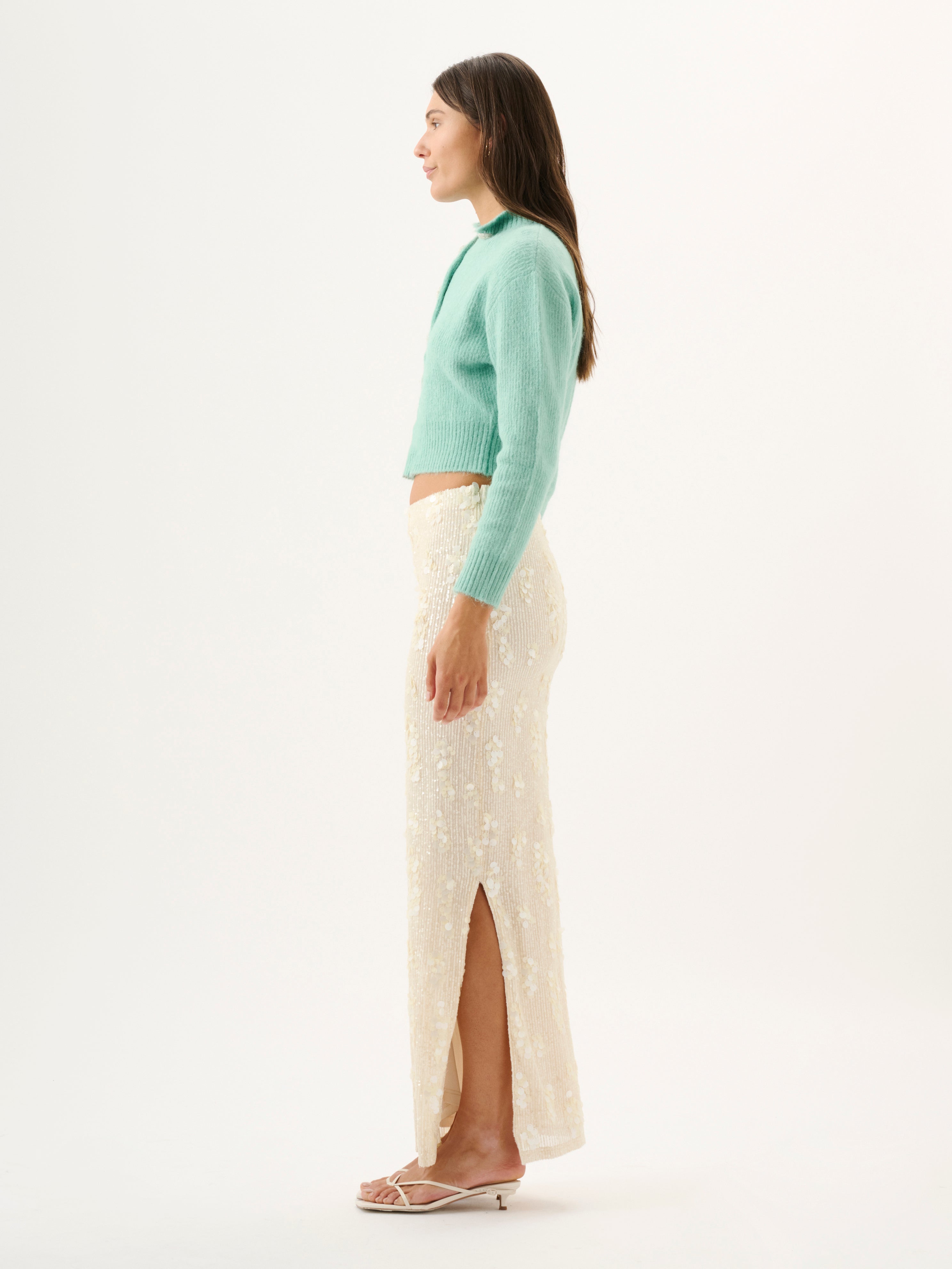 YVES SKIRT | IVORY SEQUIN