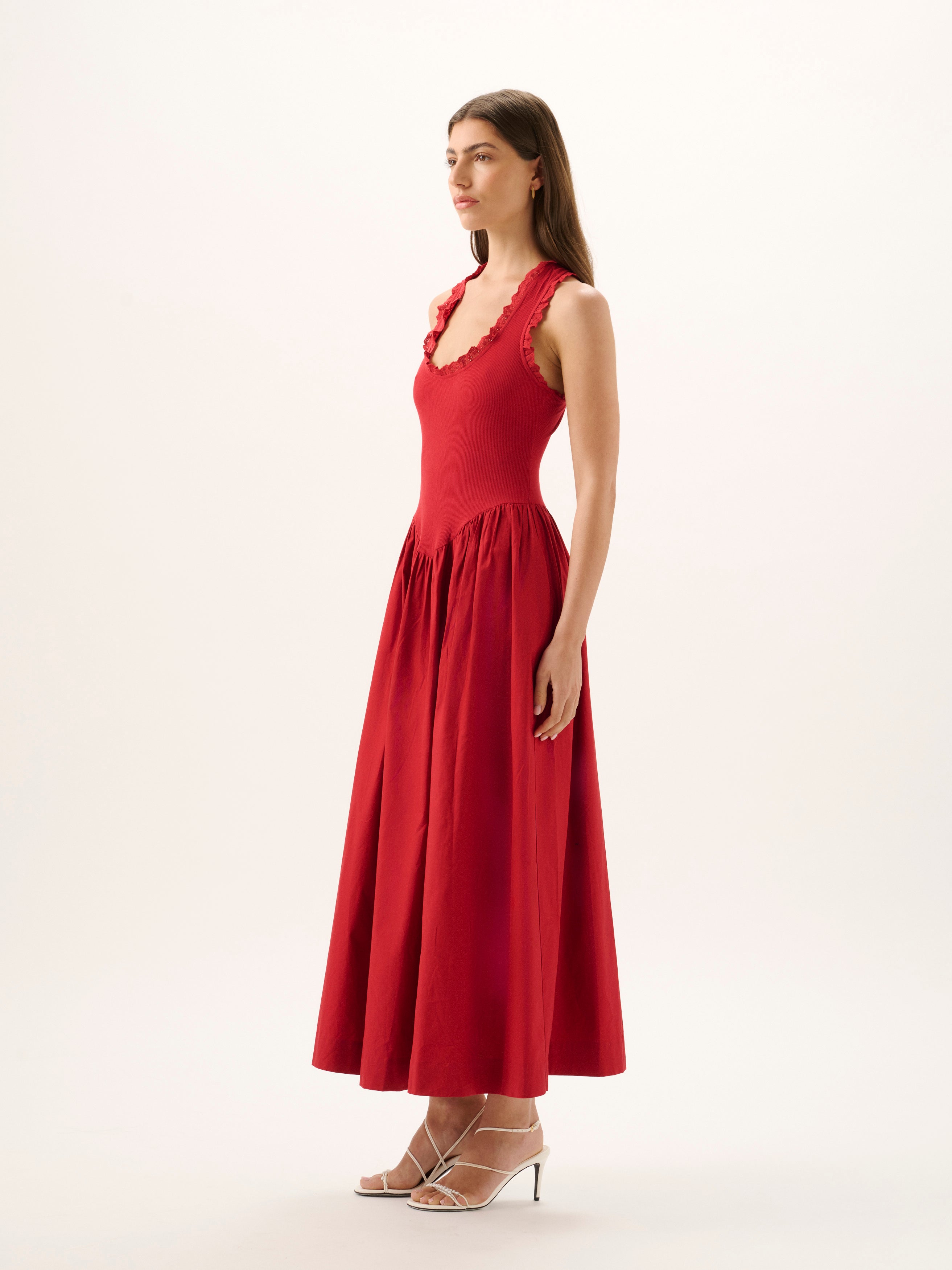 LUCY RIB MAXI DRESS | POMEGRANATE