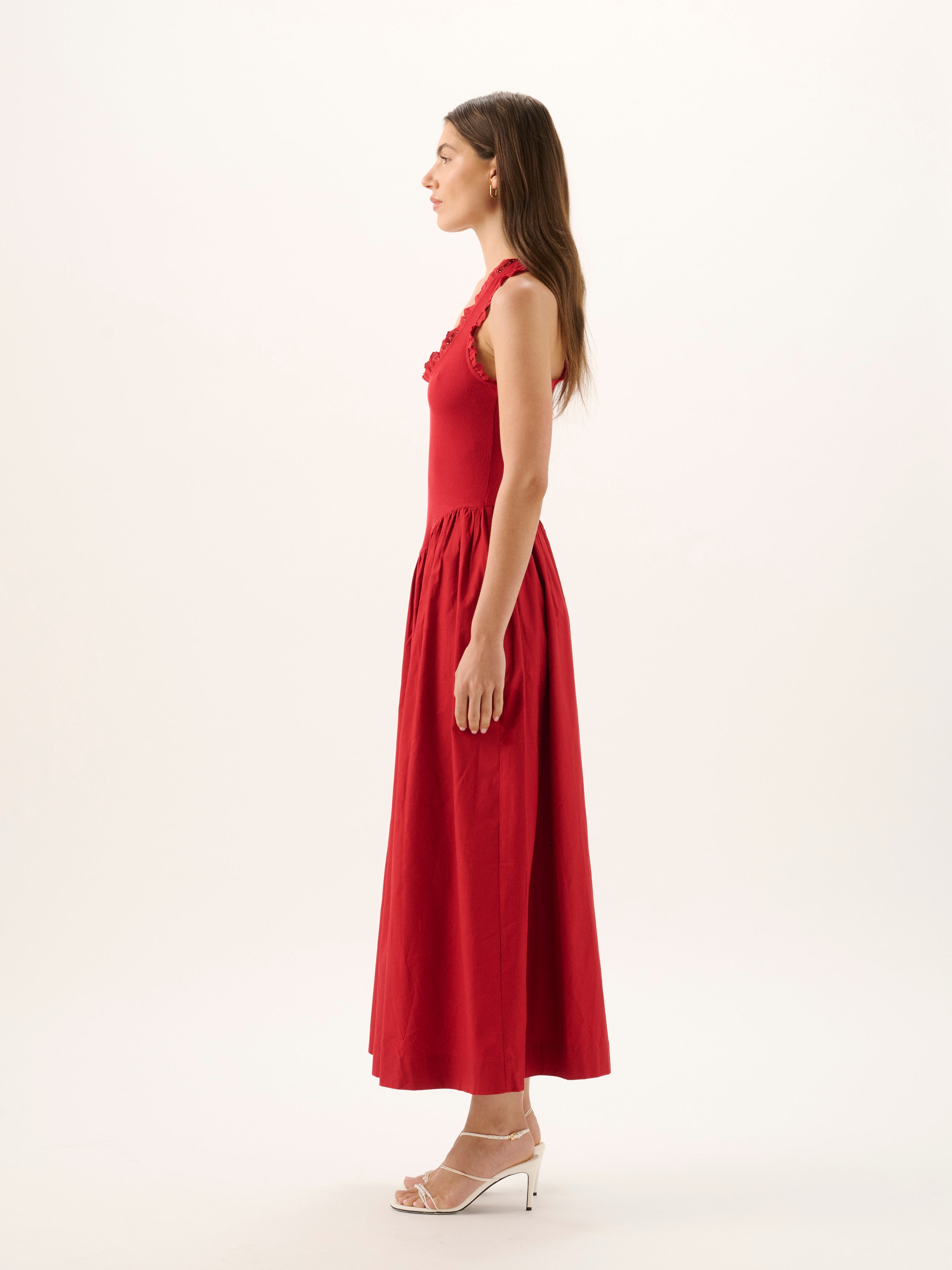 LUCY RIB MAXI DRESS | POMEGRANATE