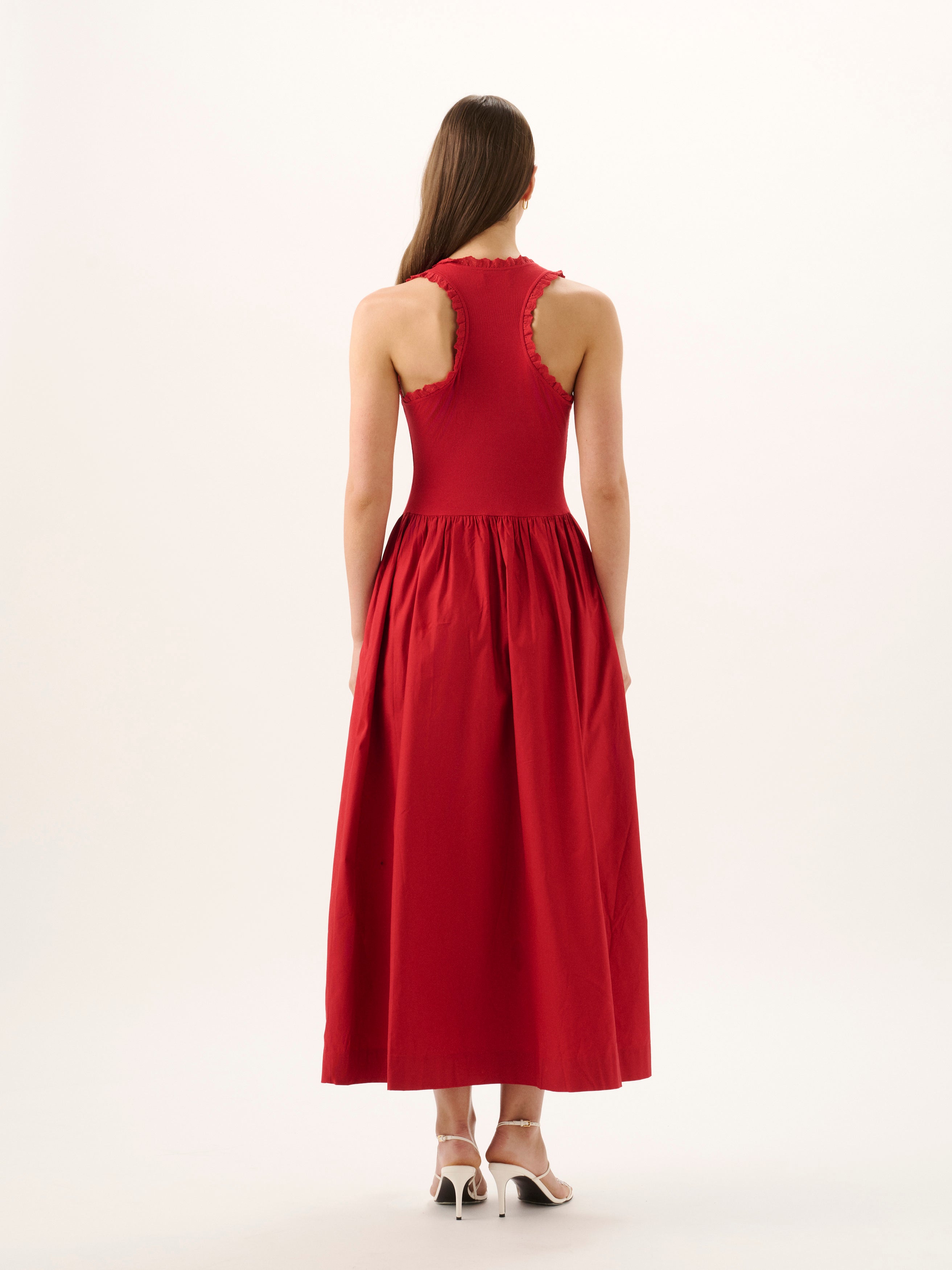 LUCY RIB MAXI DRESS | POMEGRANATE