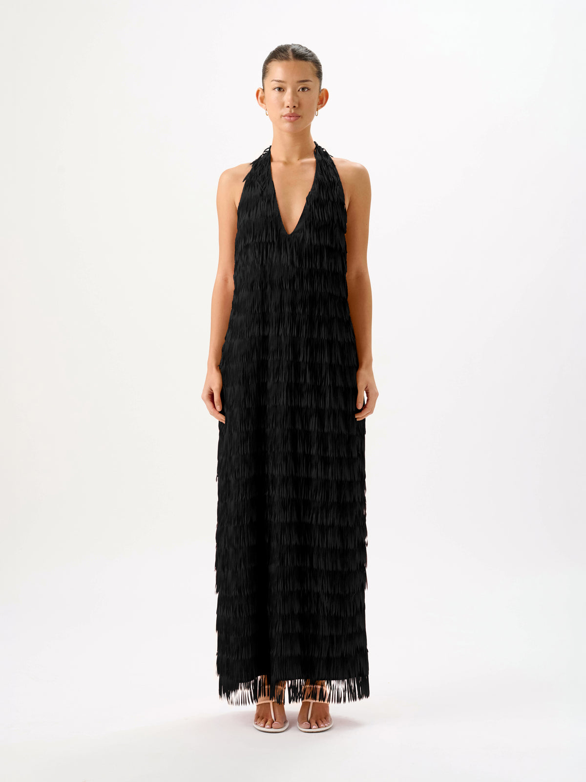 Ischia Fringe Dress Black