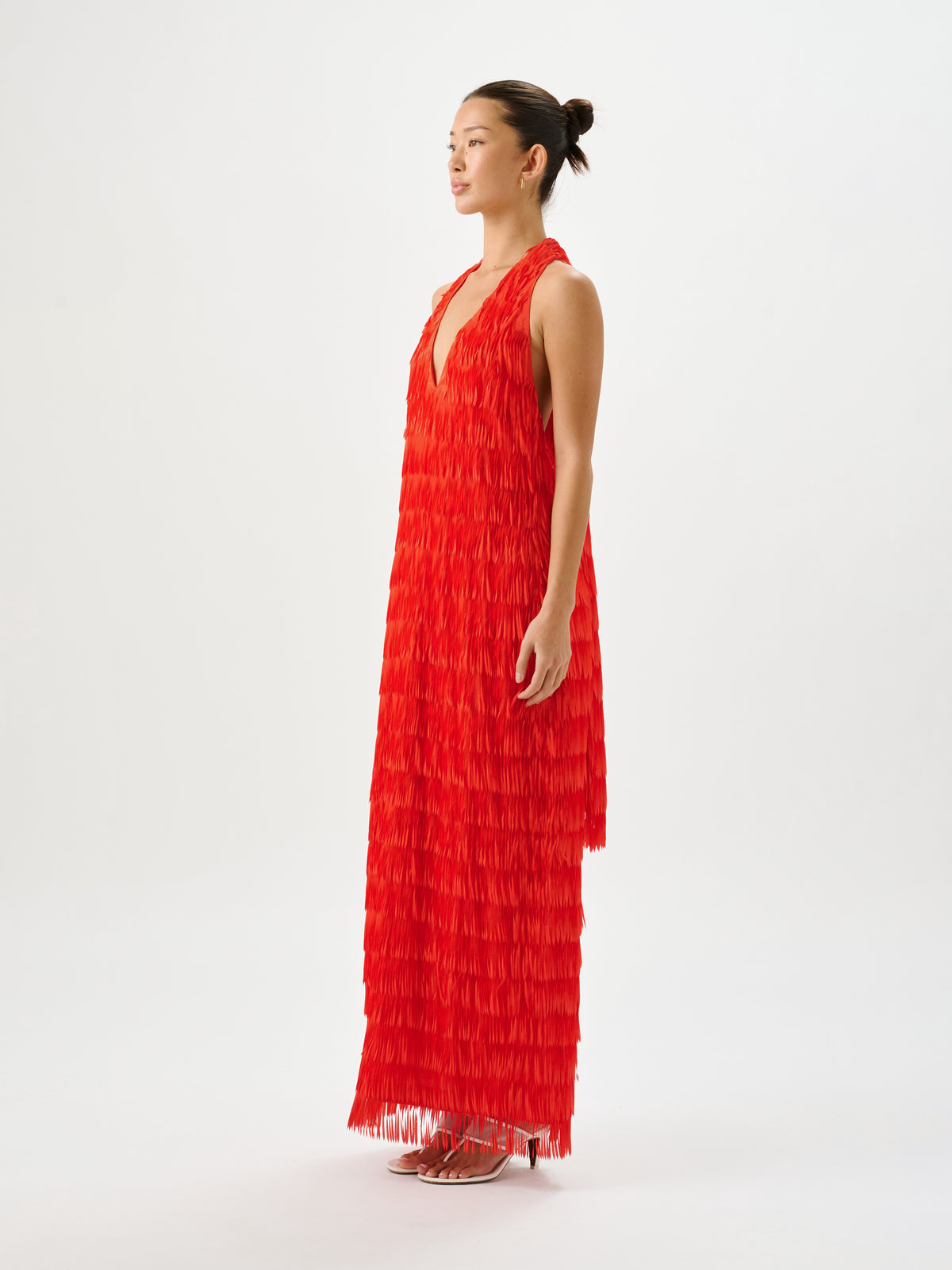 Ischia Fringe Dress Flame