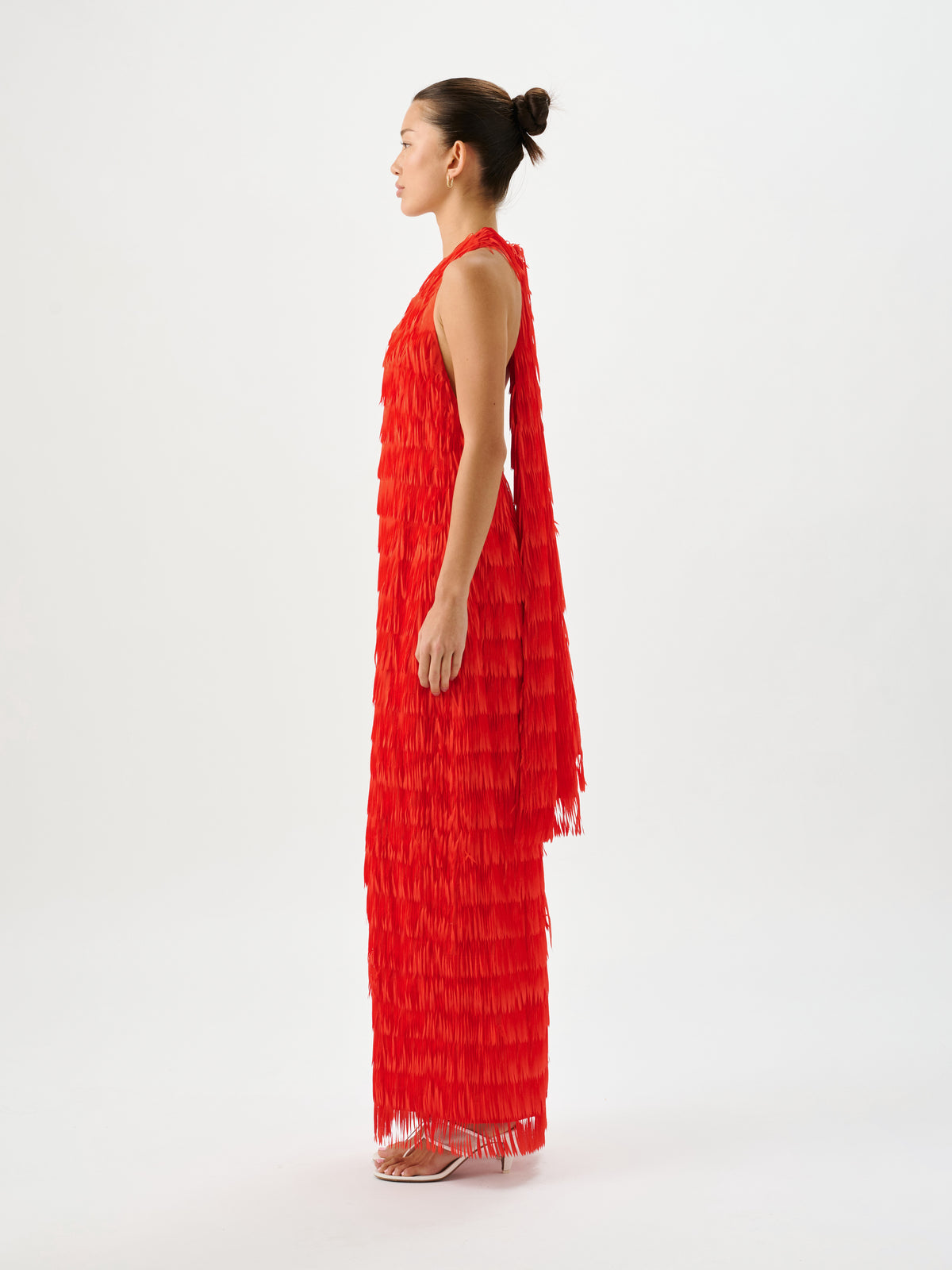 Ischia Fringe Dress Flame