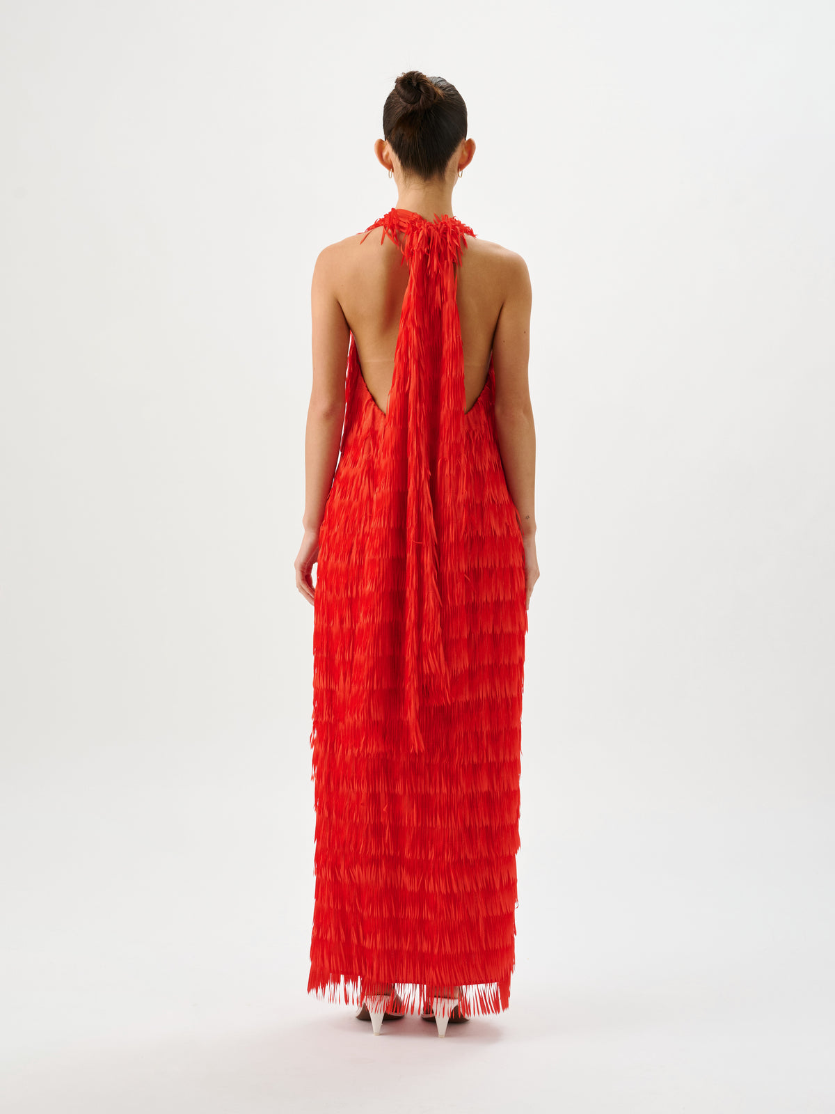 Ischia Fringe Dress Flame