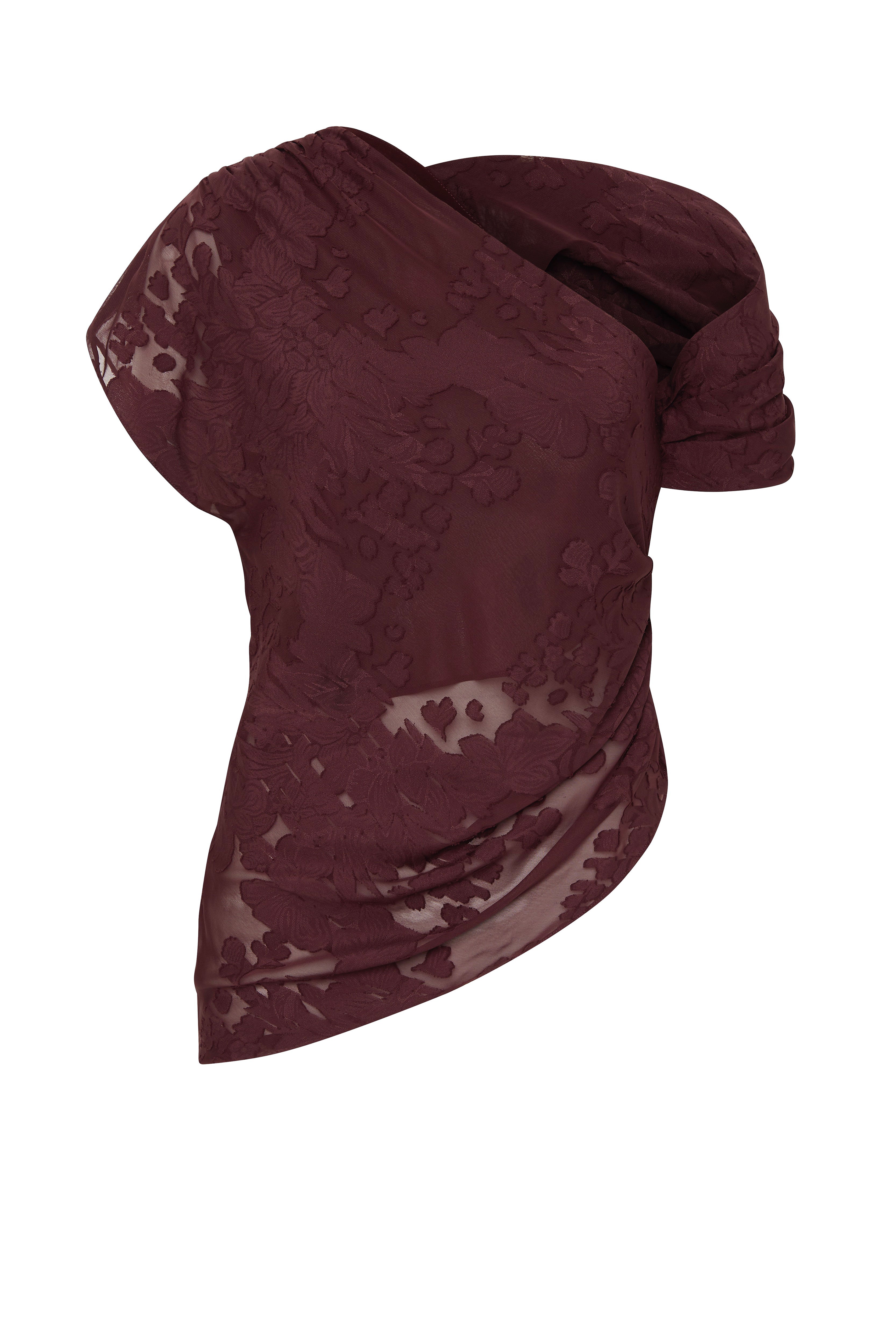 Marcel Top Mulburry Jacquard