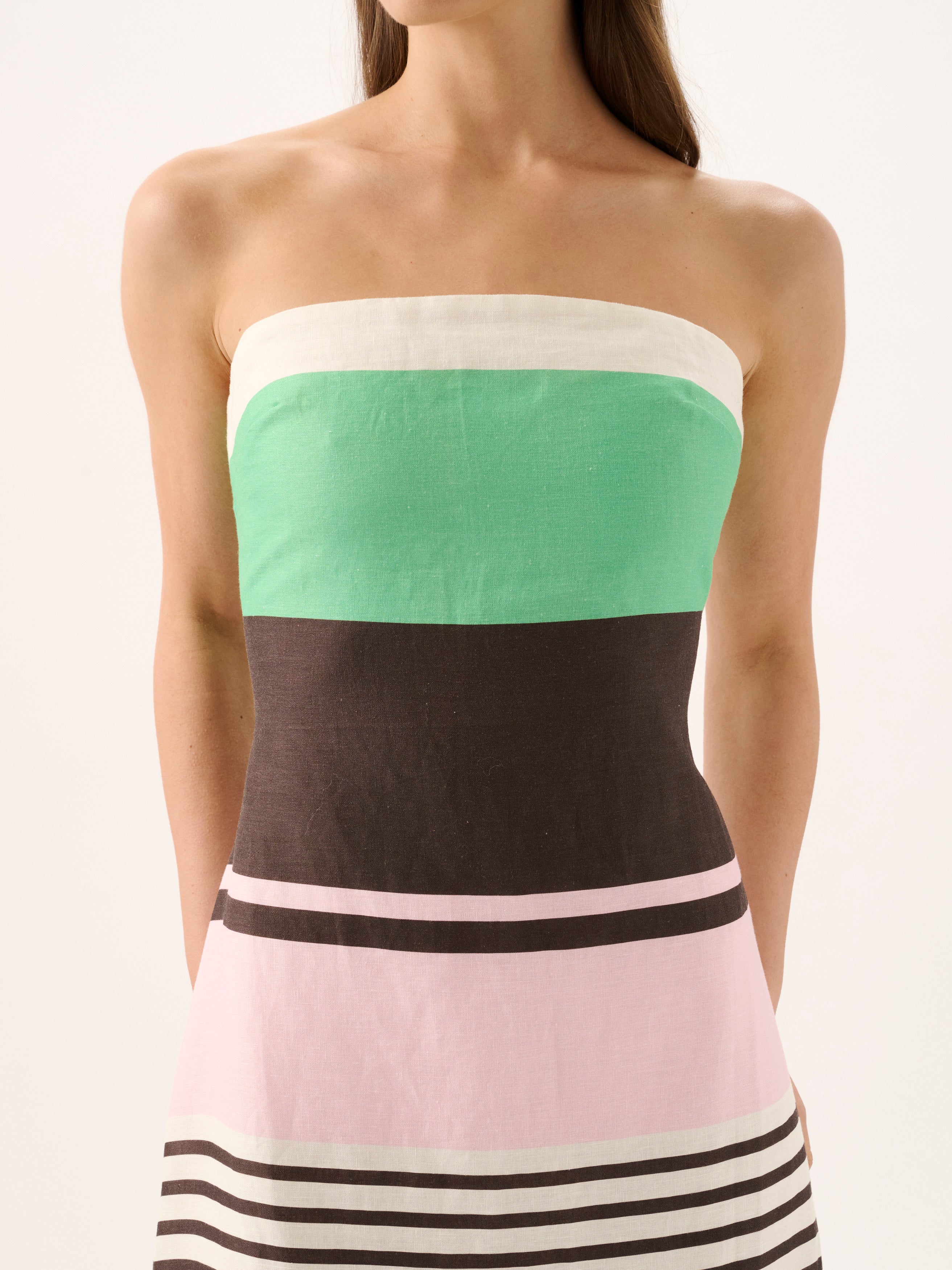 FRIEDA STRAPLESS DRESS | TANGO STRIPE