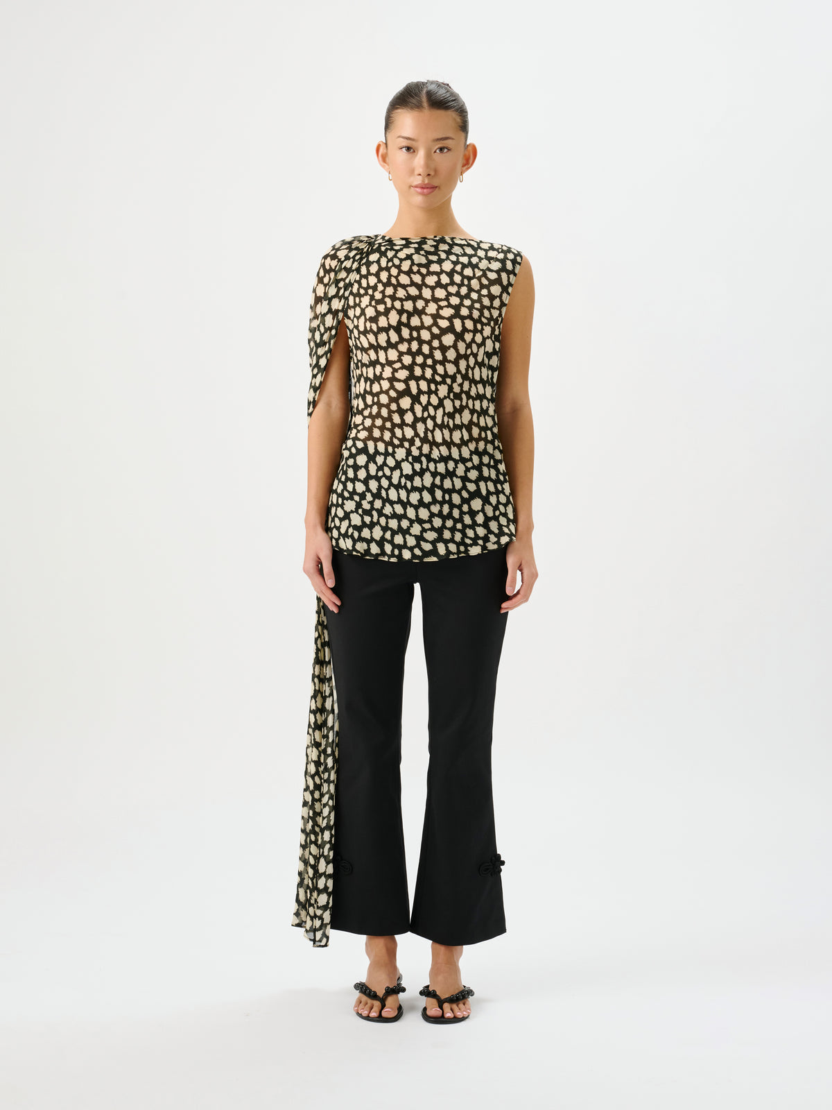 Fallon Drape Top Sauvage Noir