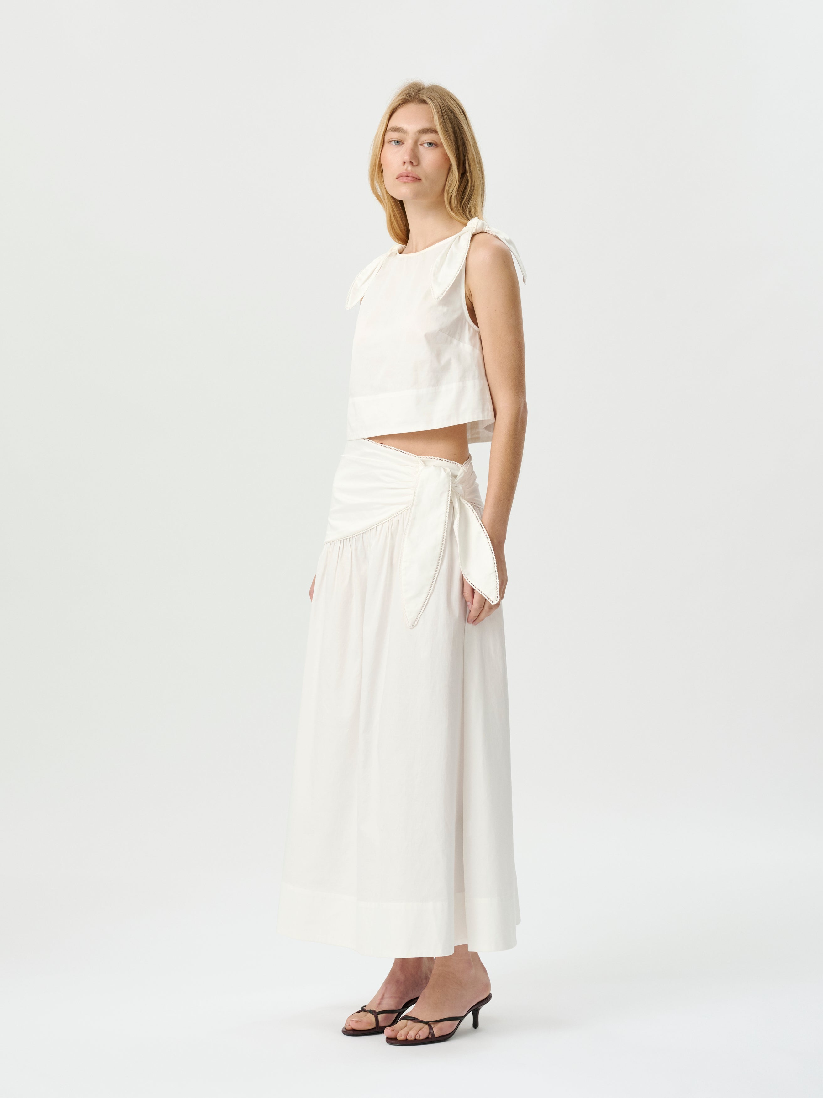 Dixie Tie Skirt White