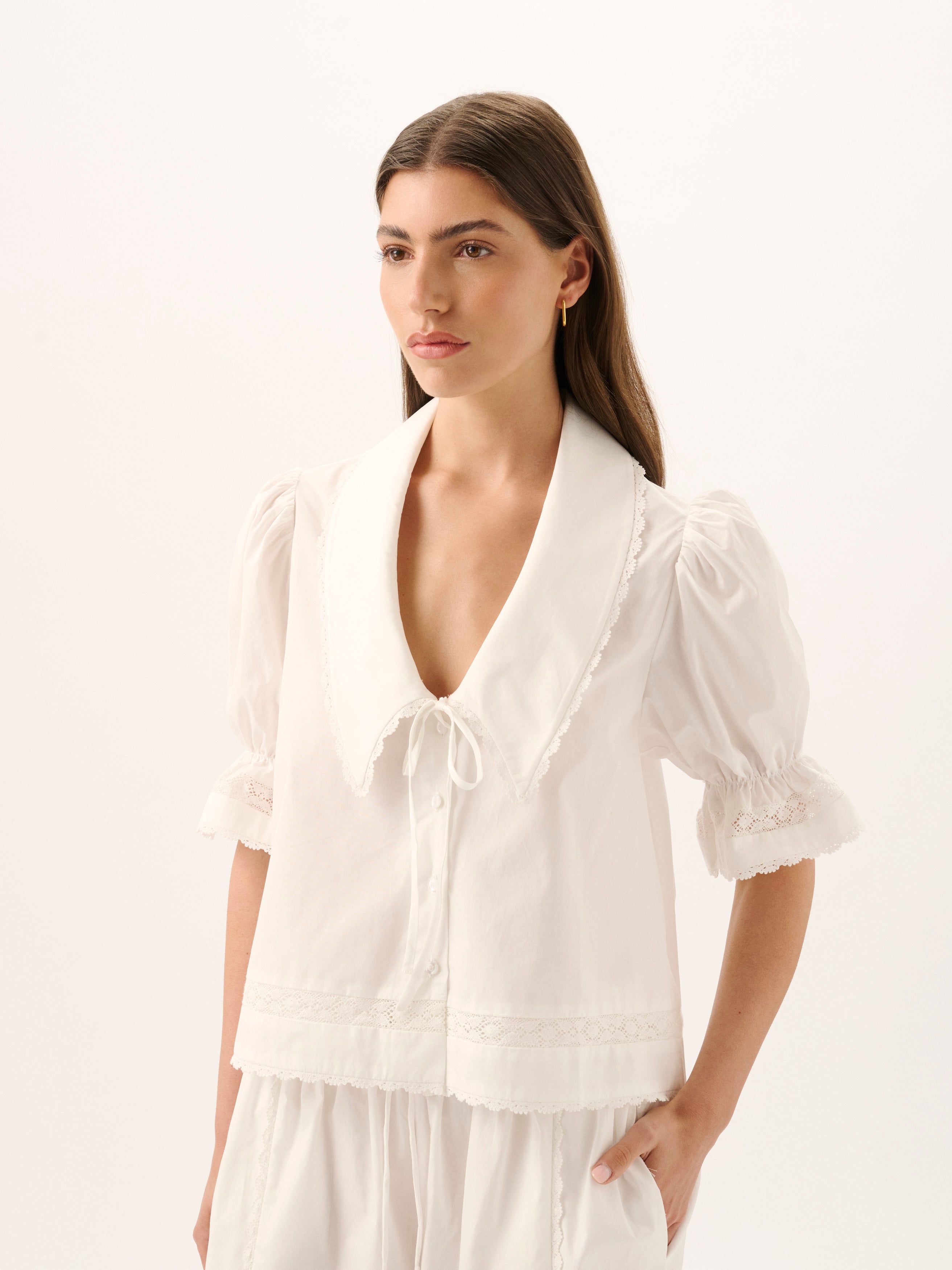 MAISIE TIE SHIRT | WHITE
