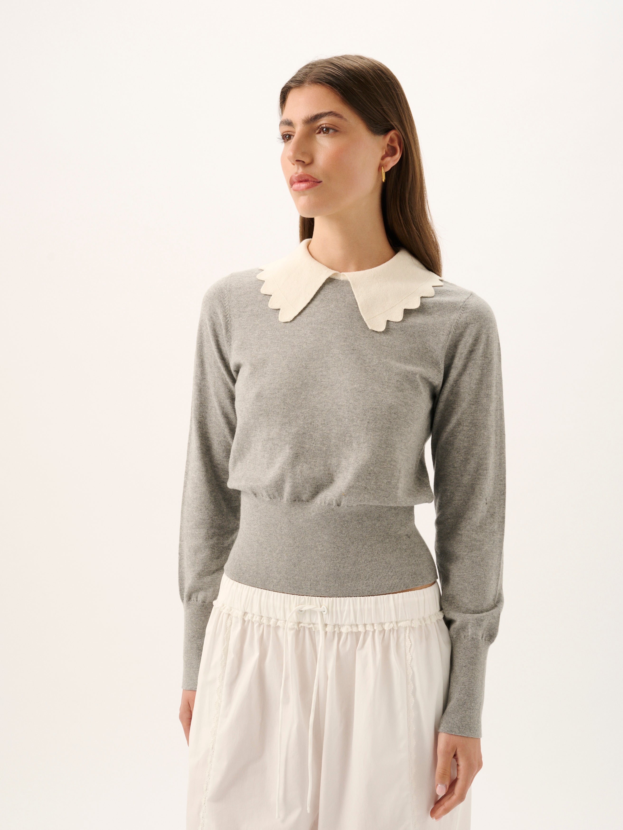 GRACIE KNIT TOP | GREY MARLE