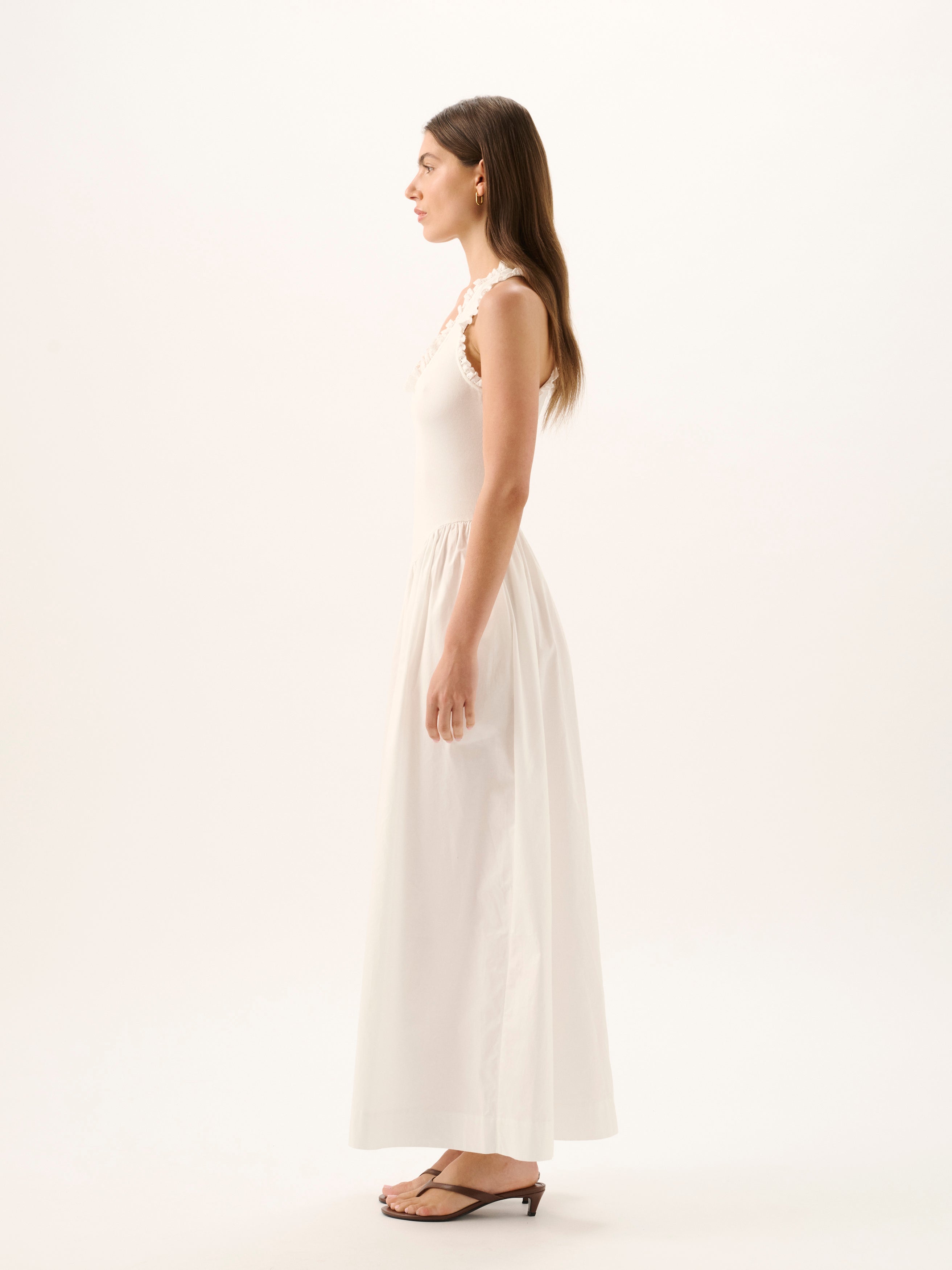 LUCY RIB MAXI DRESS | WHITE