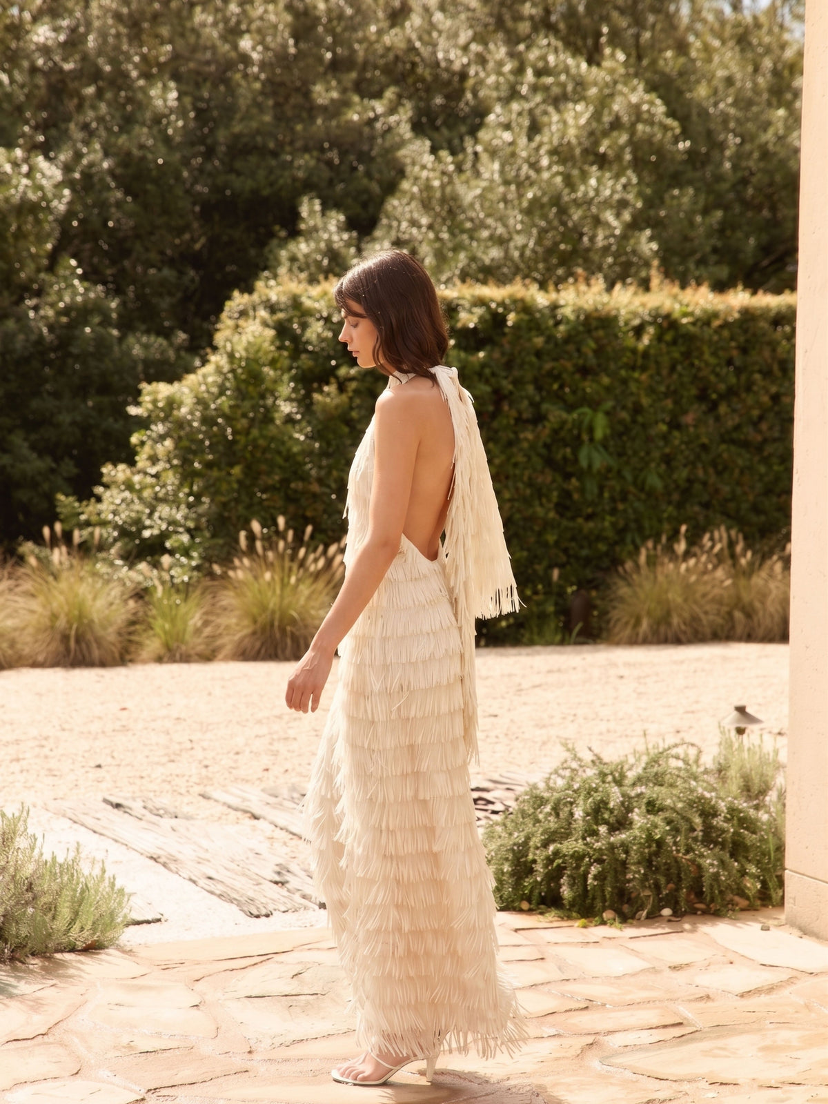 Ischia Fringe Dress Ivory